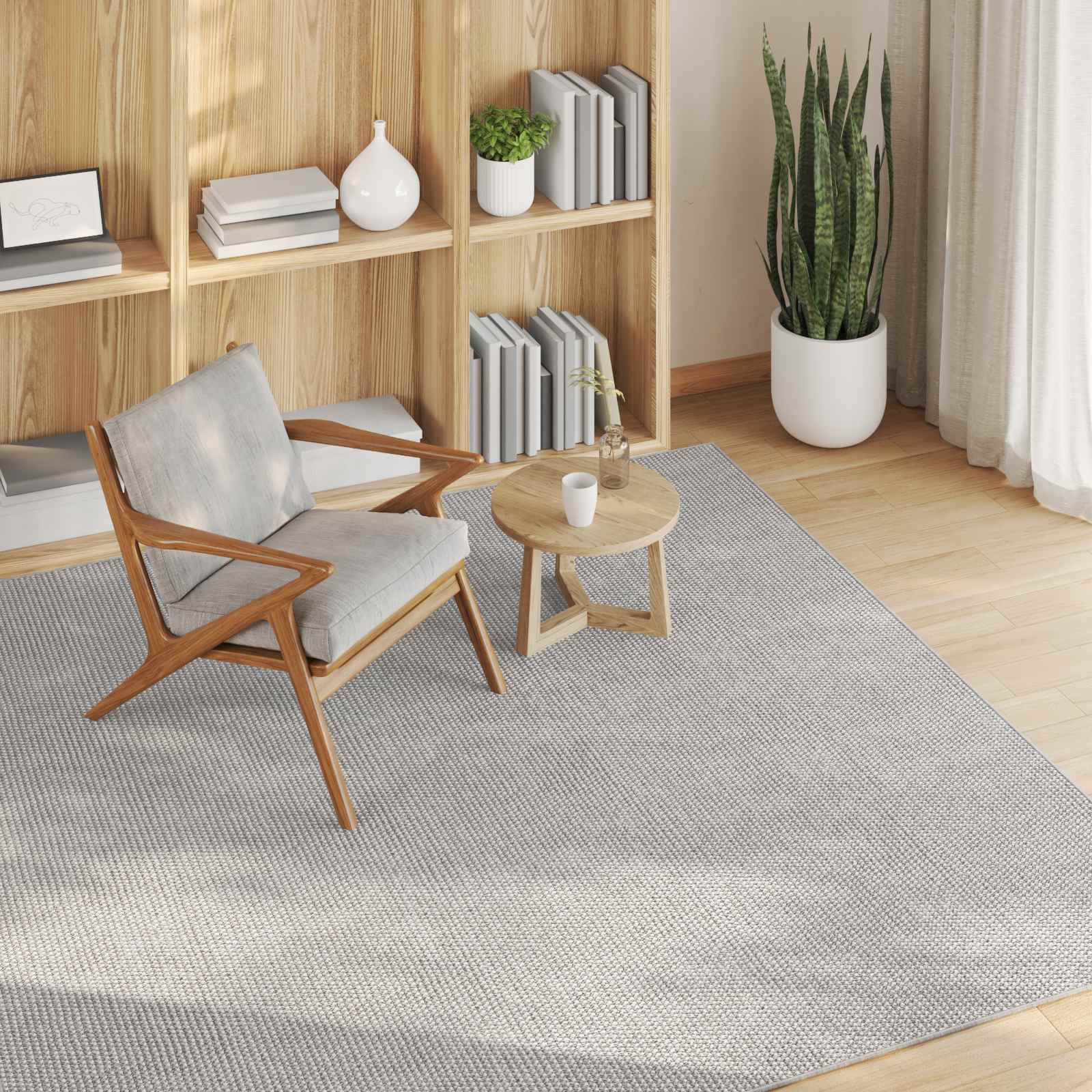 Tepisi za područja LUGO Krem i Siva 200 x 200 cm Poliester