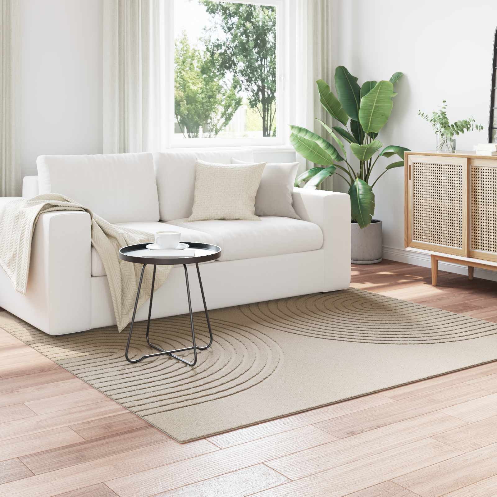 Tepisi za područja Četvrtasti GALATI Bež 120 x 120 cm Poliester