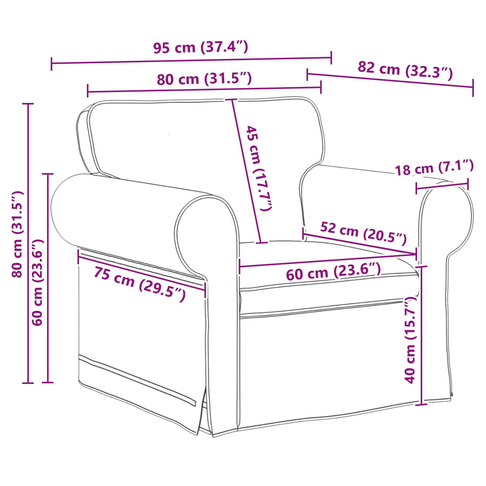 Set sofe 2 pcs Tamno siva 155 x 82 x 80 cm tkanina