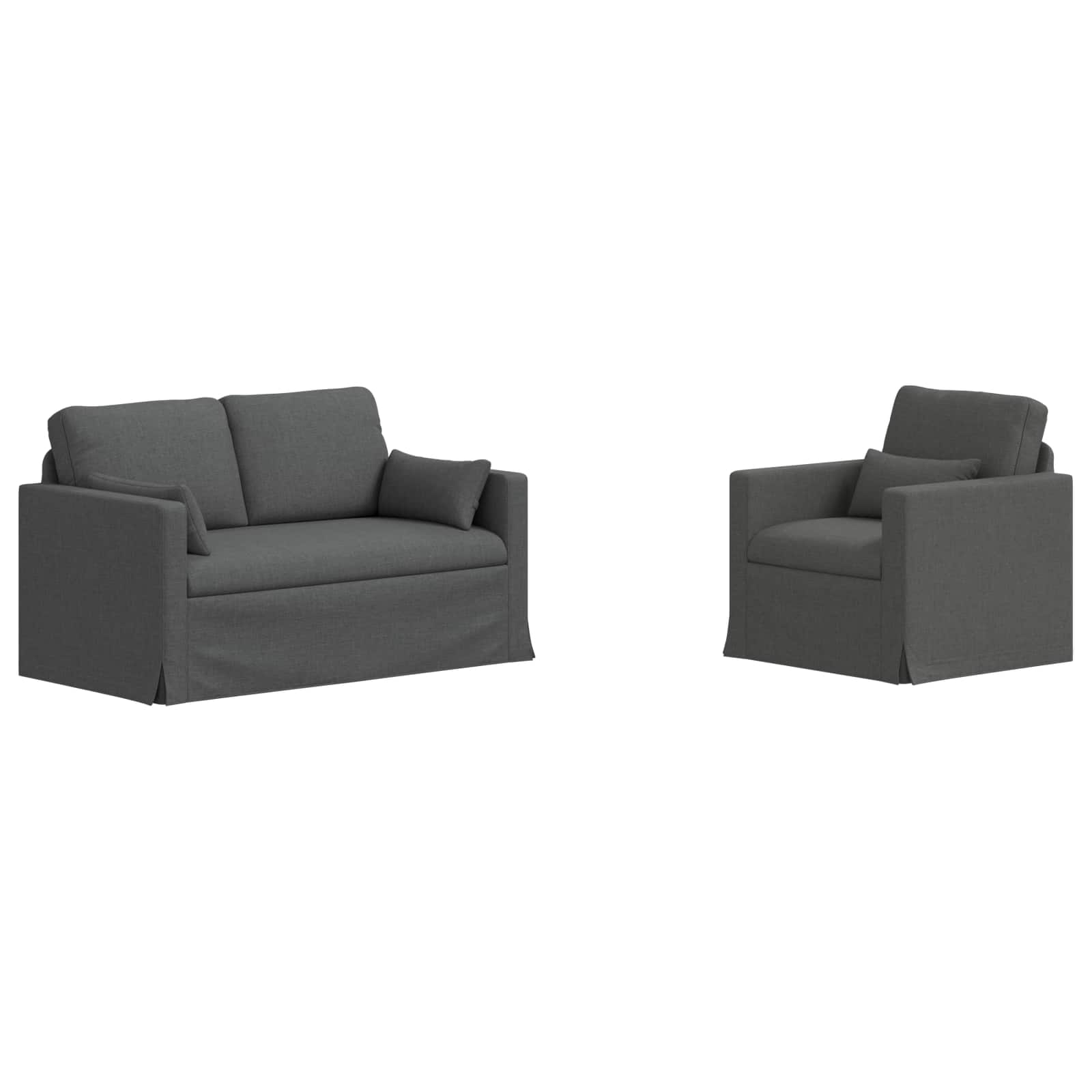 Set sofe 2 pcs Tamno siva 139 x 78 x 80 cm tkanina