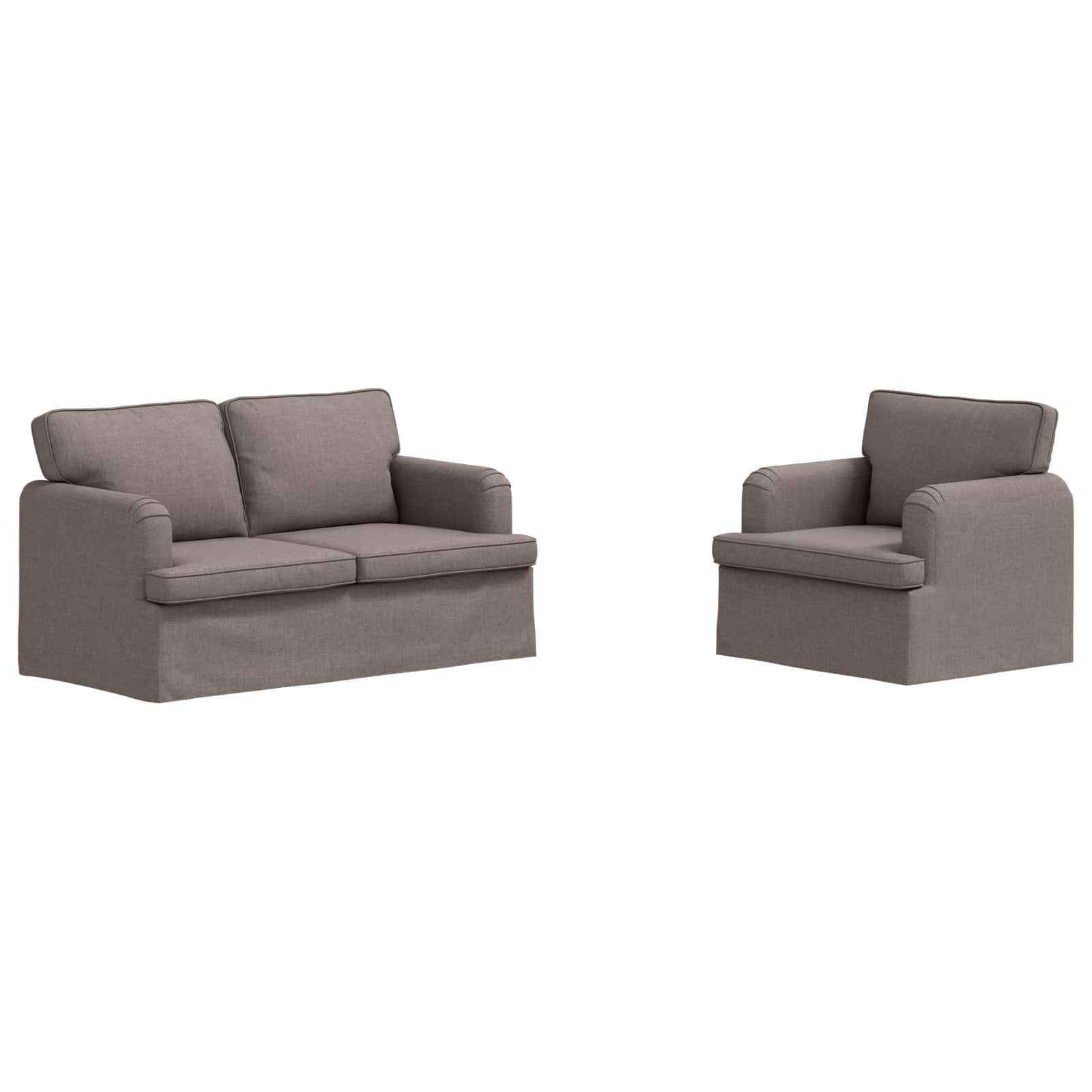 Set sofe 2 pcs Sivo-smeđa 144 x 80 x 85 cm tkanina