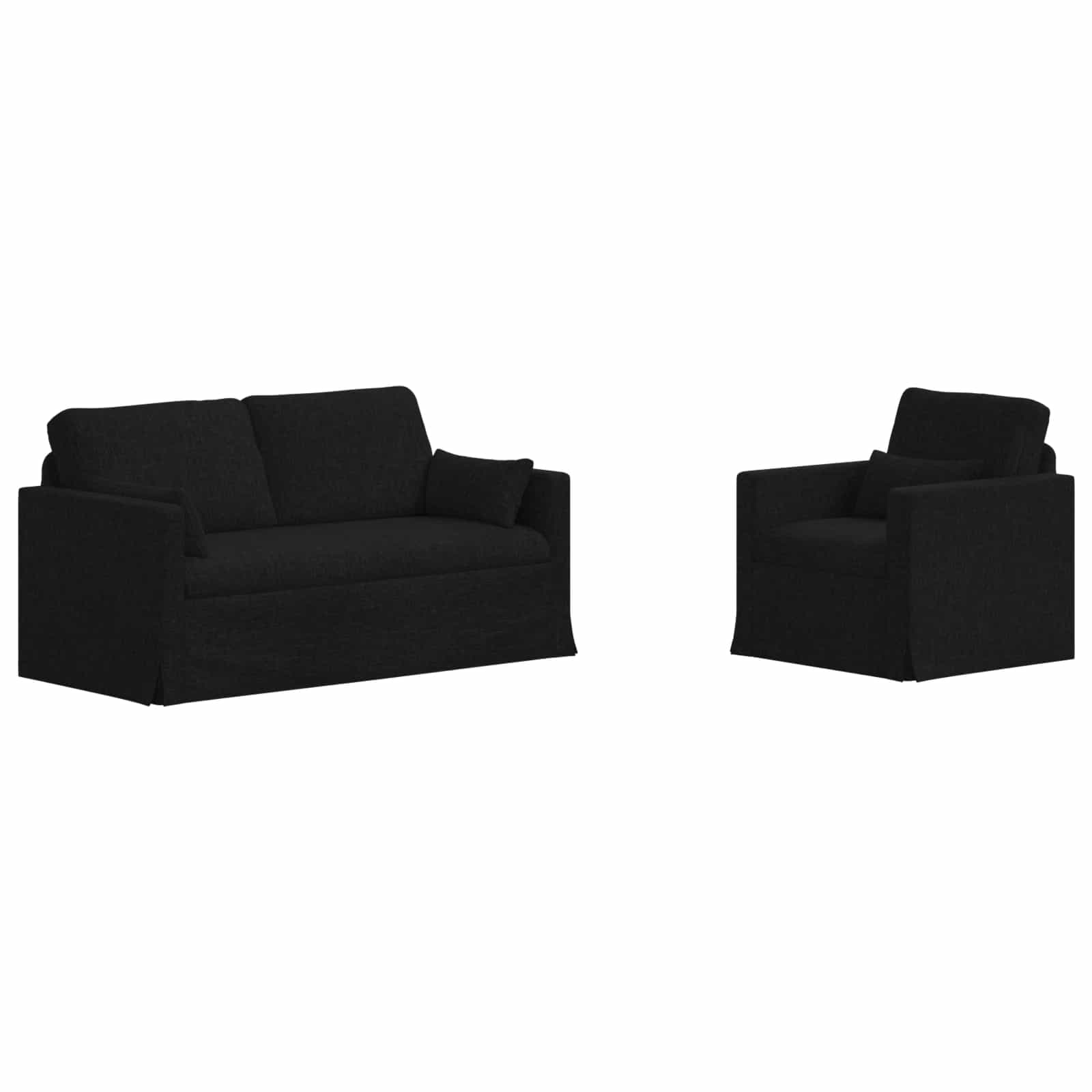 Set sofe 2 pcs Crna 158 x 78 x 80 cm tkanina