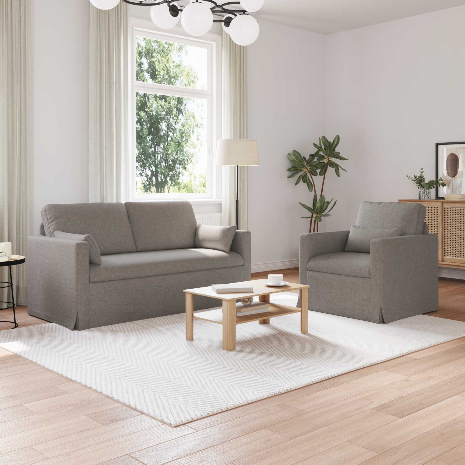 Set sofe 2 pcs Sivo-smeđa 158 x 78 x 80 cm tkanina