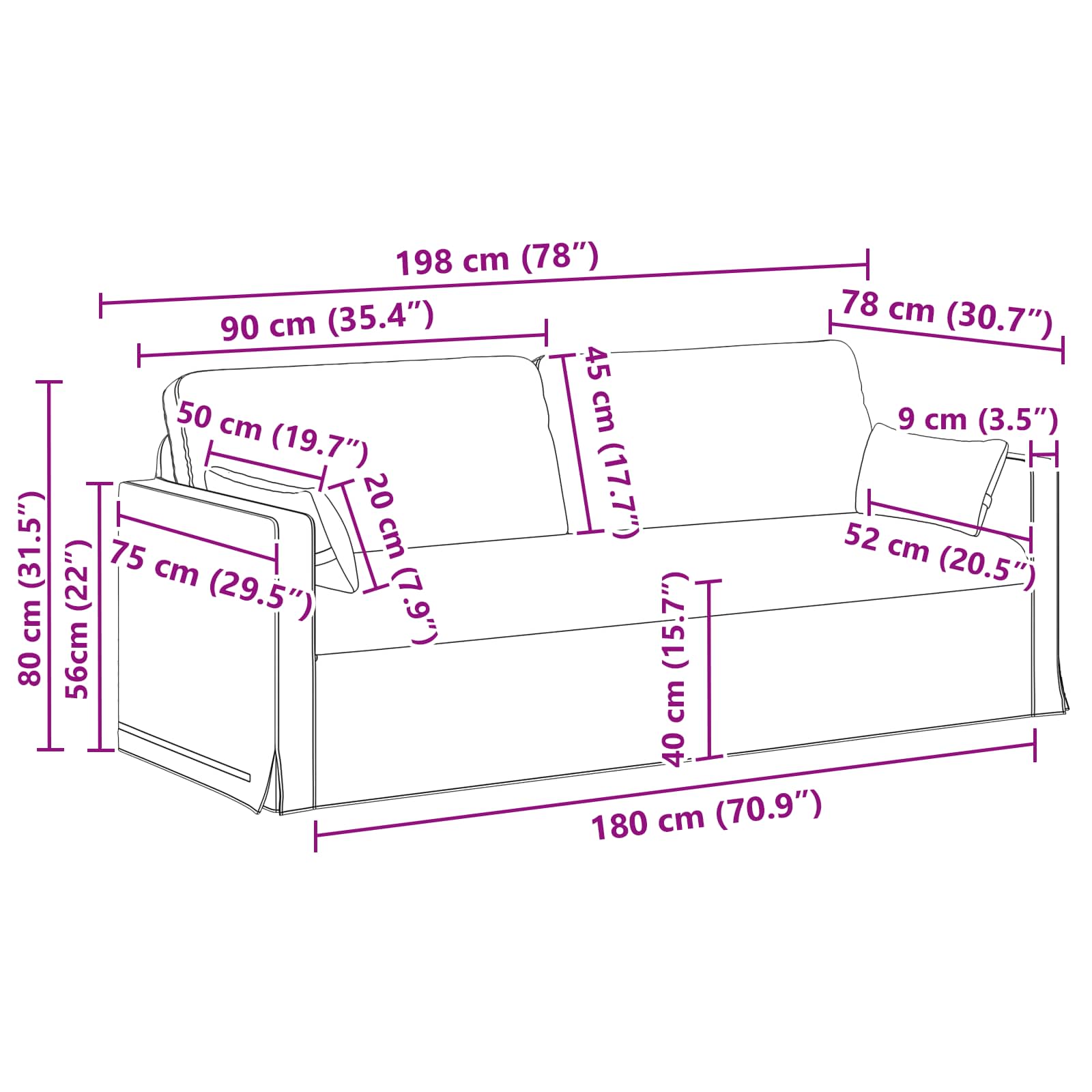 Set sofe 2 pcs Sivo-smeđa 158 x 78 x 80 cm tkanina