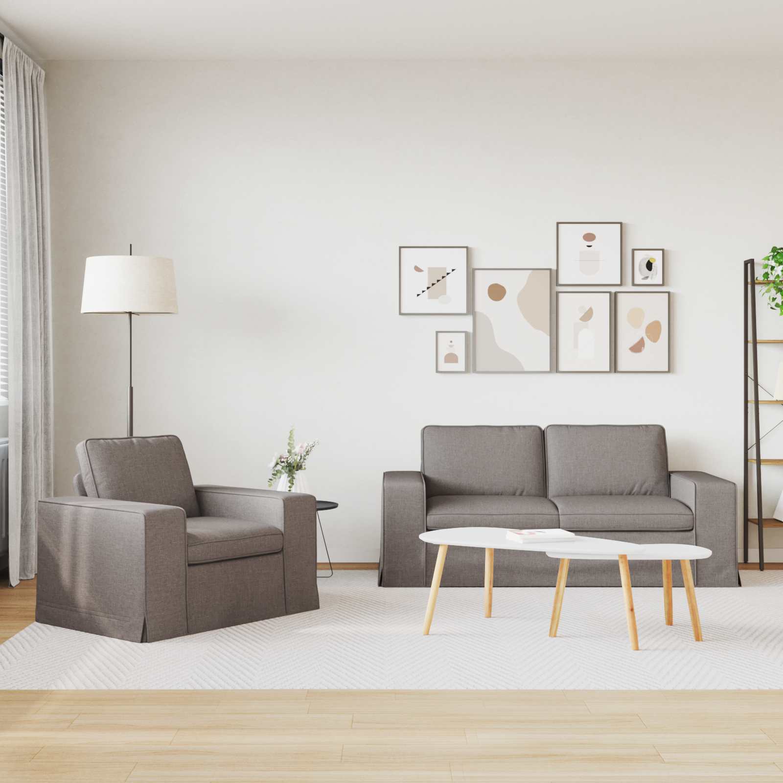 Set sofe 2 pcs Sivo-smeđa 182 x 80 x 82 cm tkanina