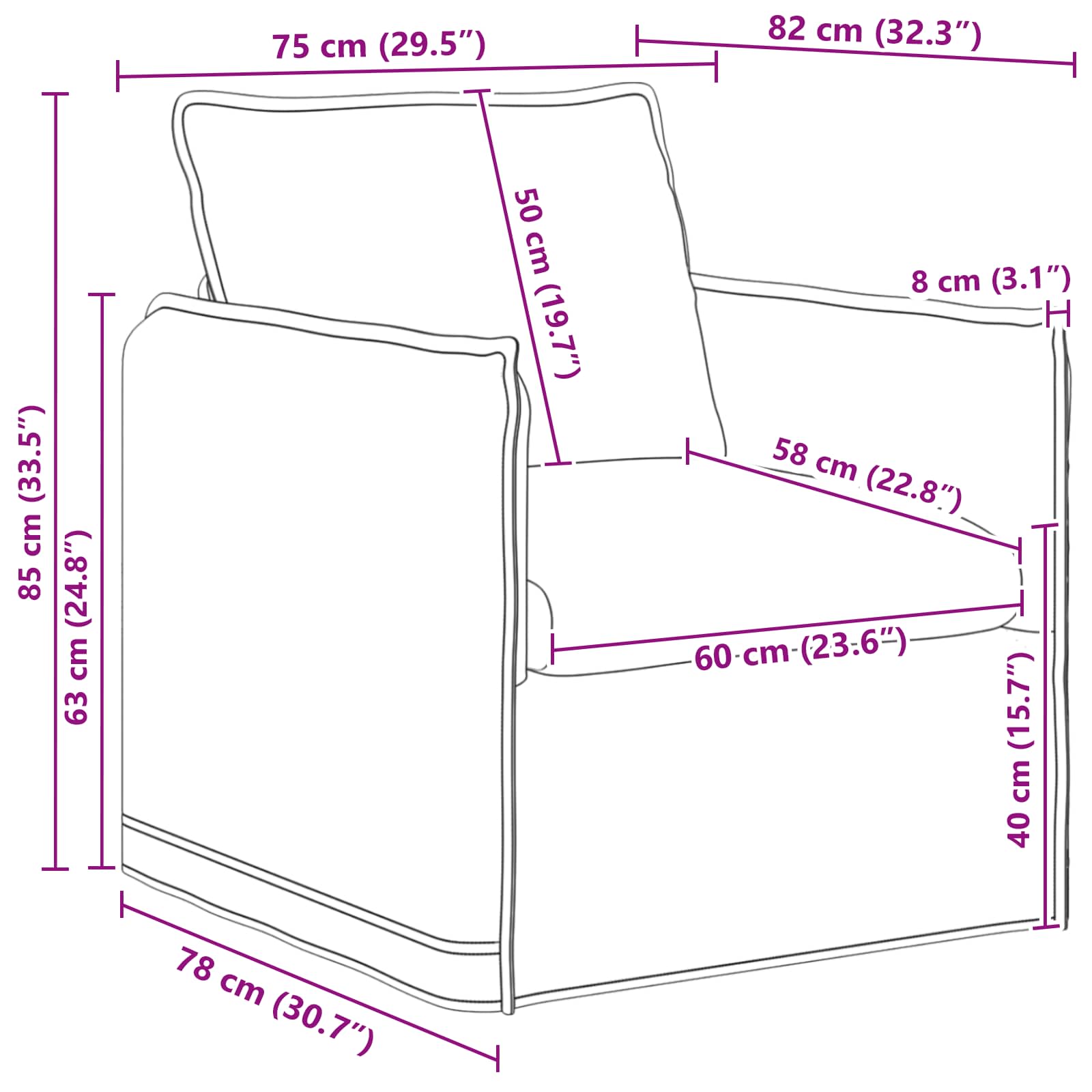 Set sofe 2 pcs Crna 156 x 82 x 85 cm Tkanina