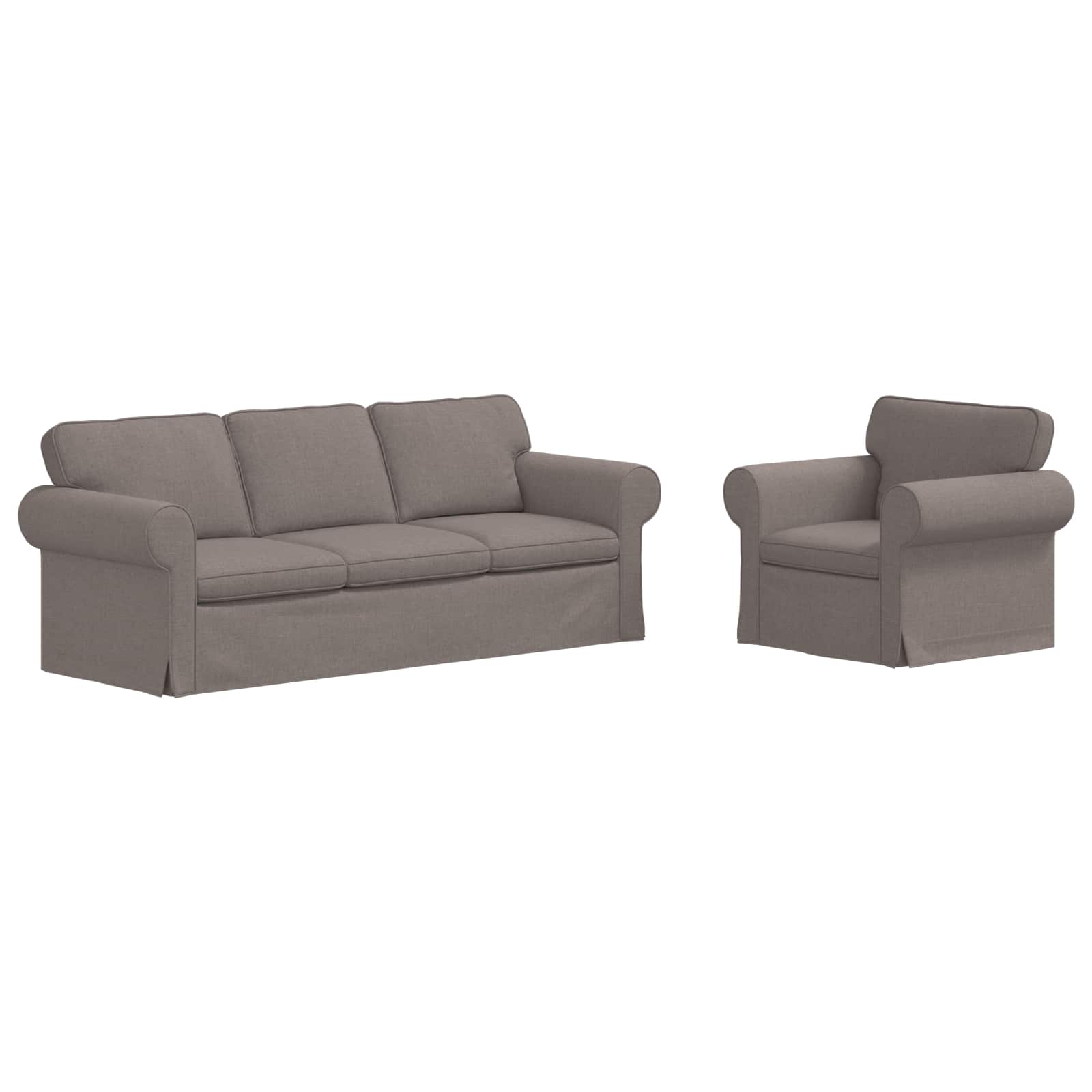 Set sofe 2 pcs Sivo-smeđa 215 x 82 x 80 cm tkanina
