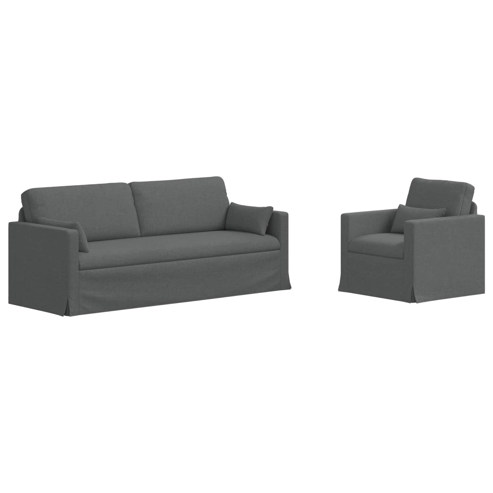 Set sofe 2 pcs Tamno siva 198 x 78 x 80 cm tkanina