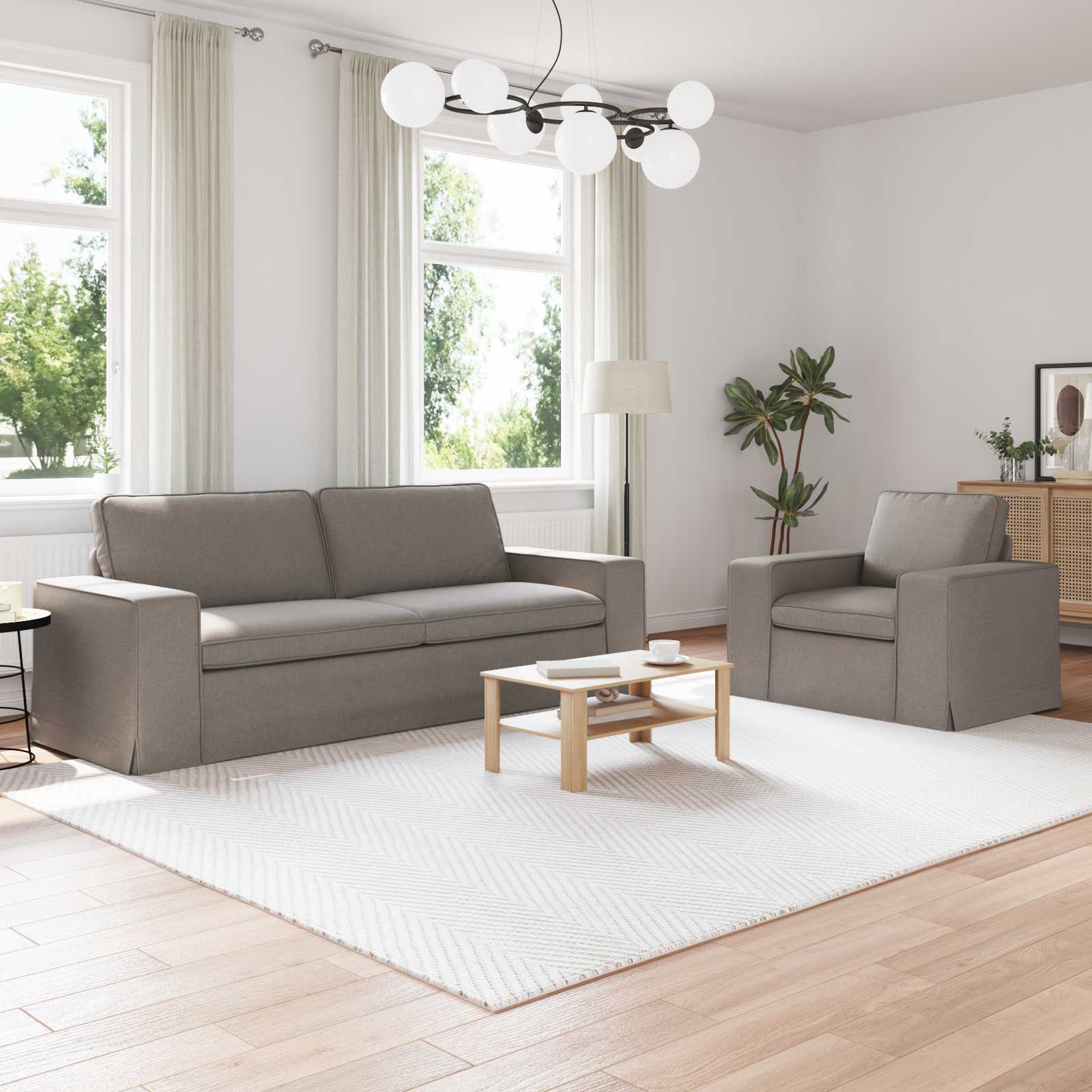 Set sofe 2 pcs Sivo-smeđa 222 x 80 x 82 cm tkanina
