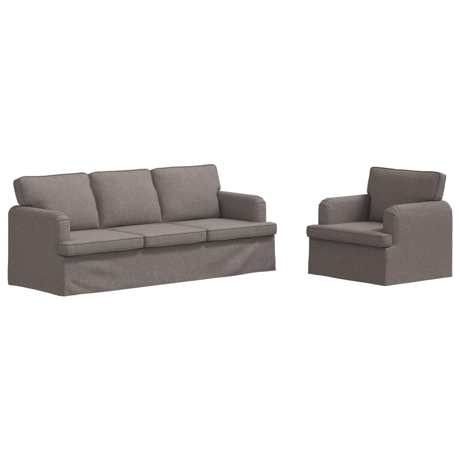 Set sofe 2 pcs Sivo-smeđa 201 x 80 x 85 cm tkanina