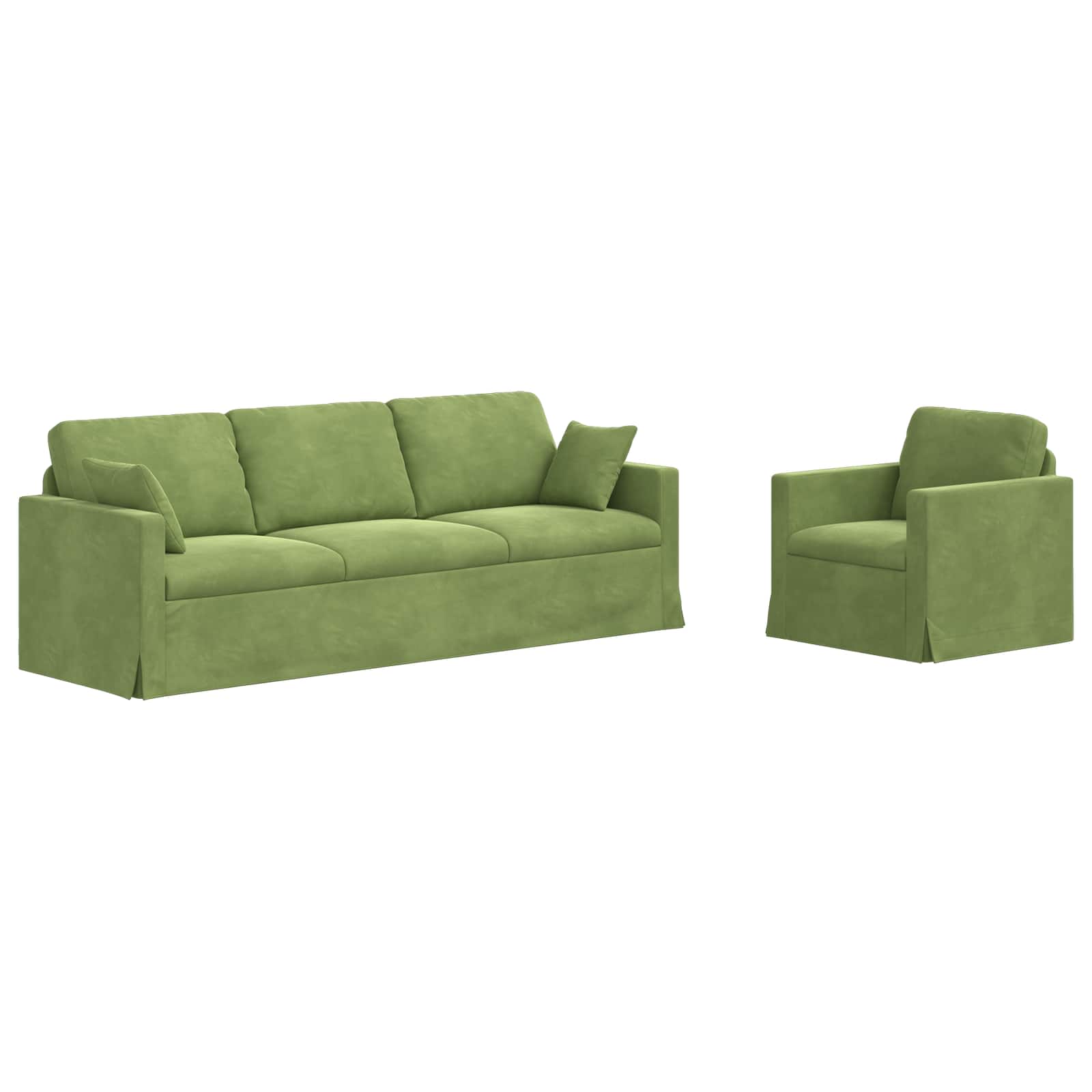 Set sofe 2 pcs Svijetlo zelena 228 x 78 x 80 cm Baršun