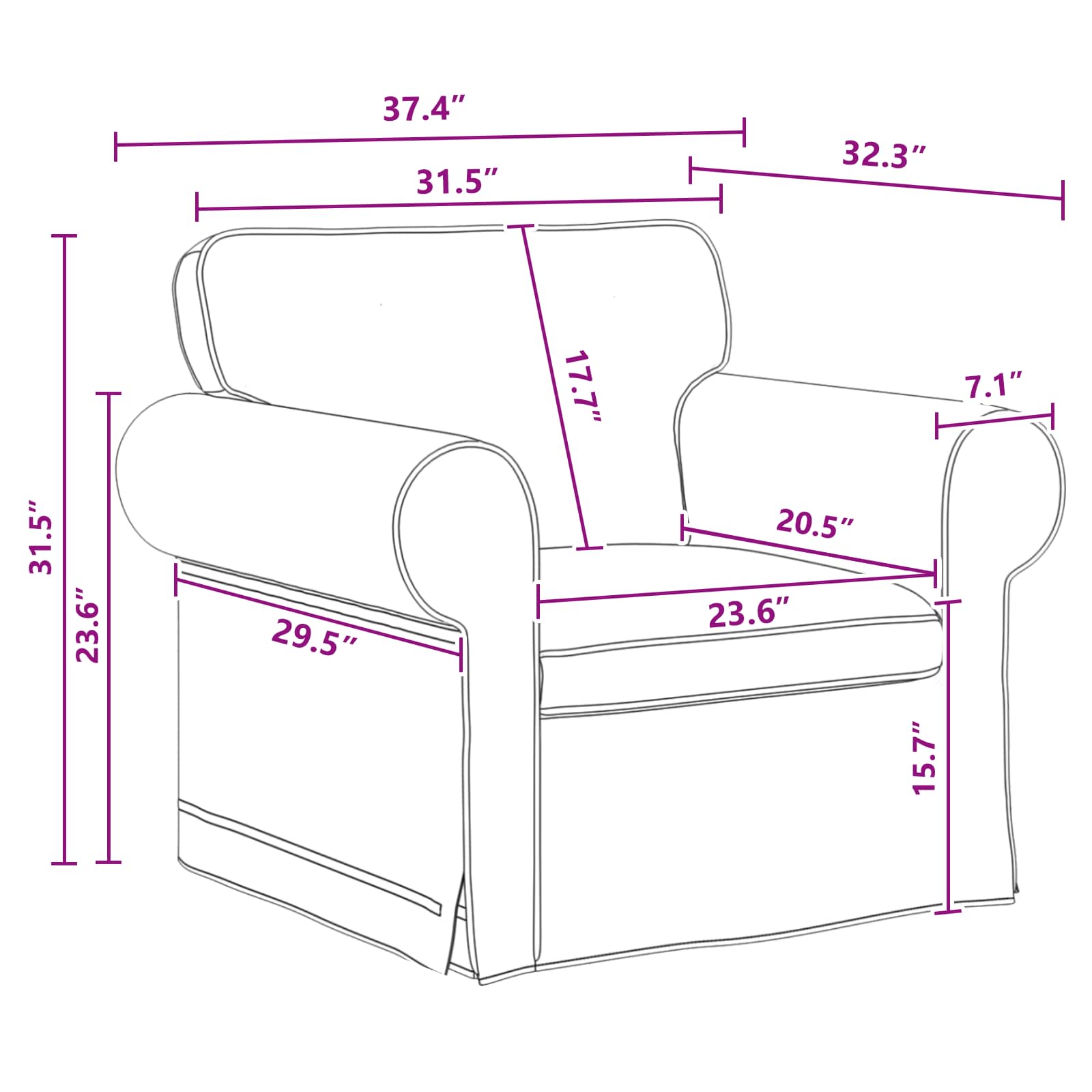 Sofa Tamno siva 95 x 82 x 80 cm tkanina