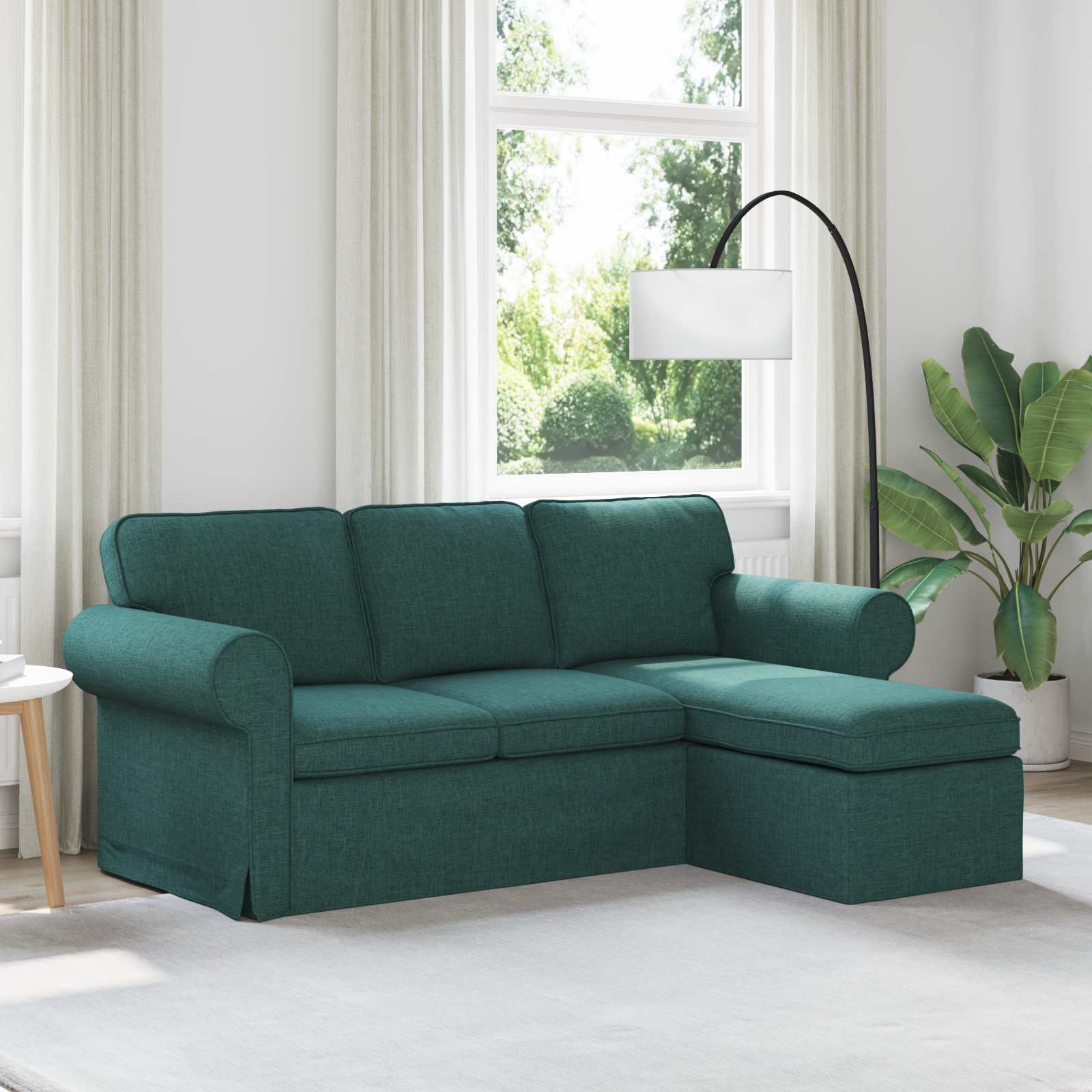 Sofa Tamnozelena 195 x 138 x 80 cm tkanina