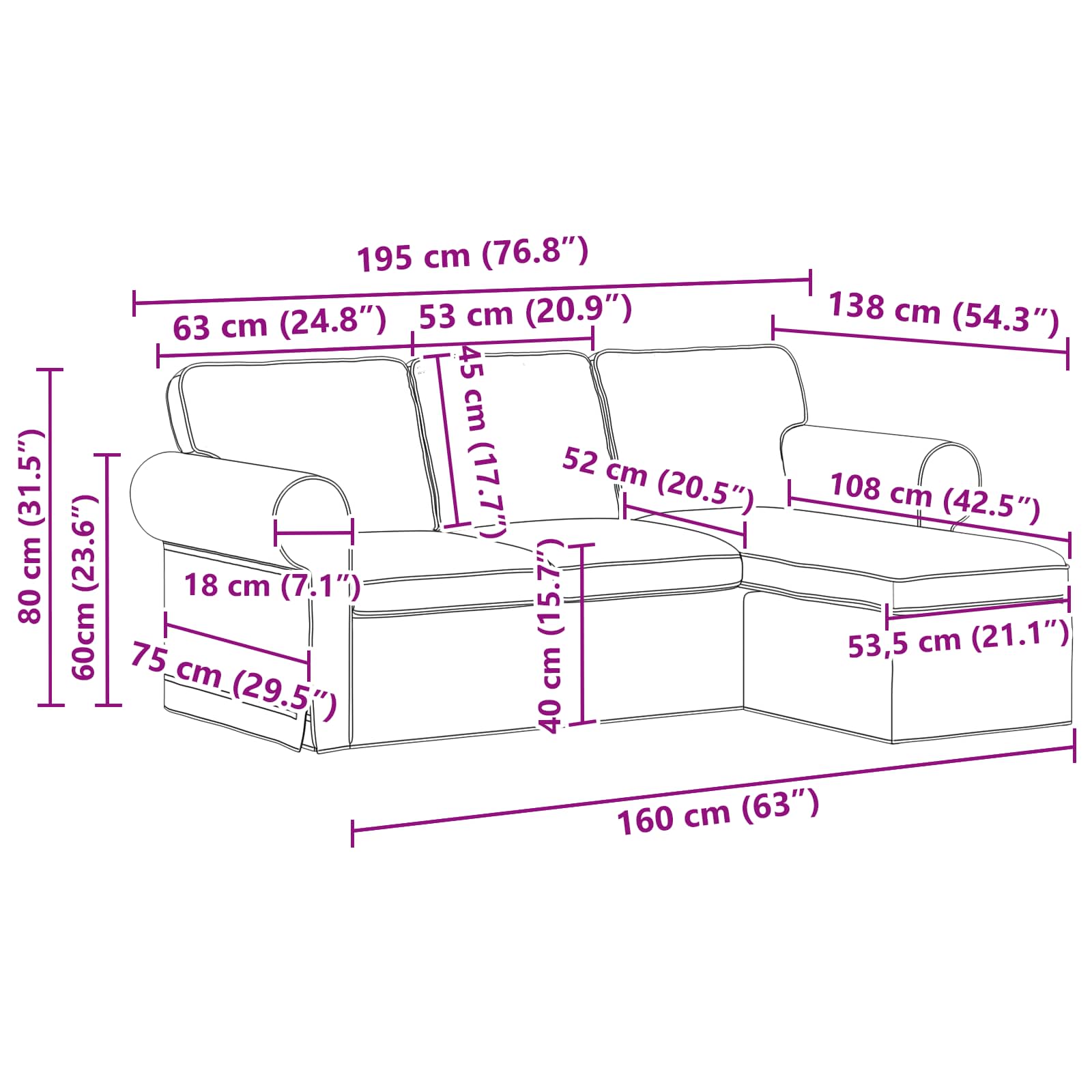 Sofa Tamnozelena 195 x 138 x 80 cm tkanina