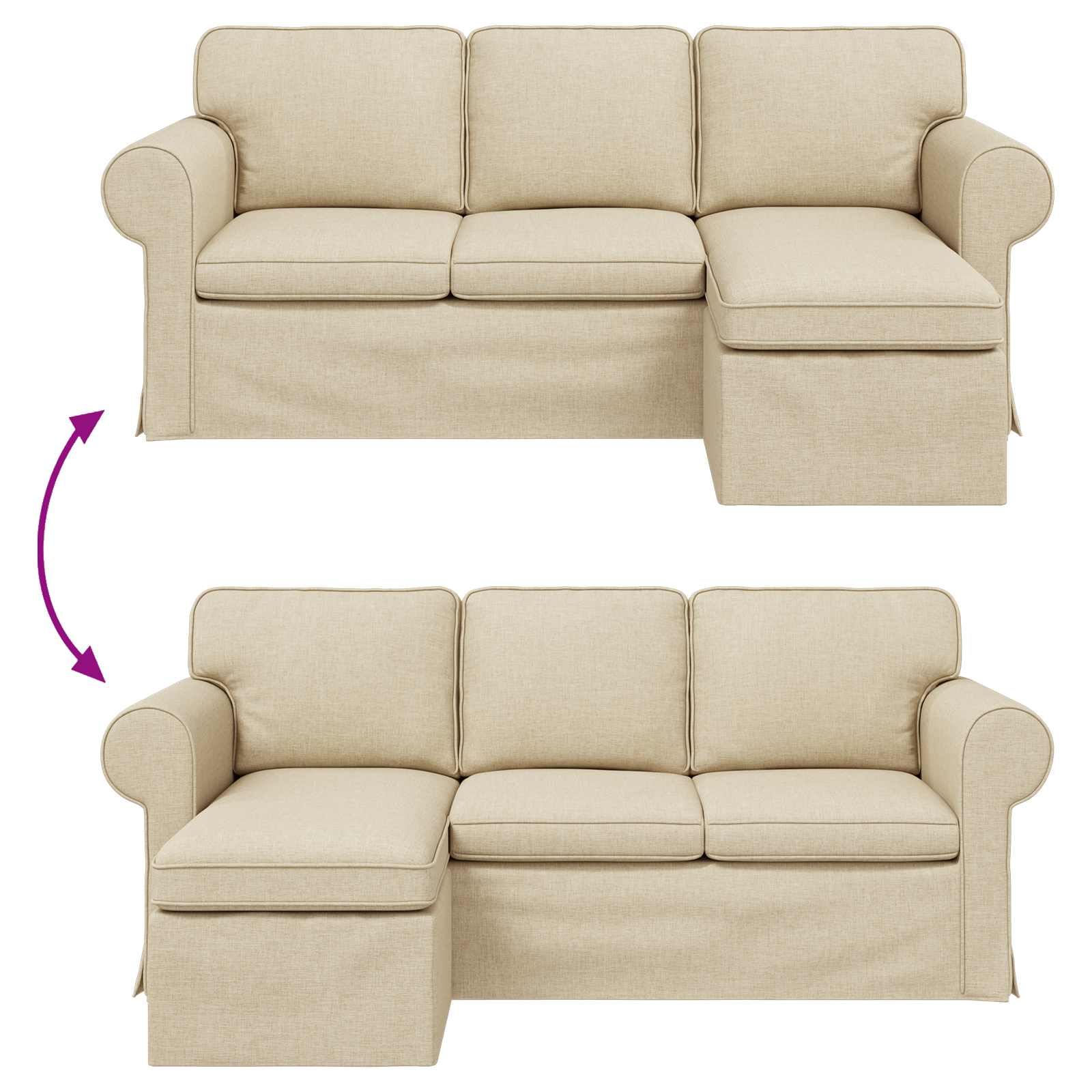 Sofa Krema 195 x 138 x 80 cm tkanina