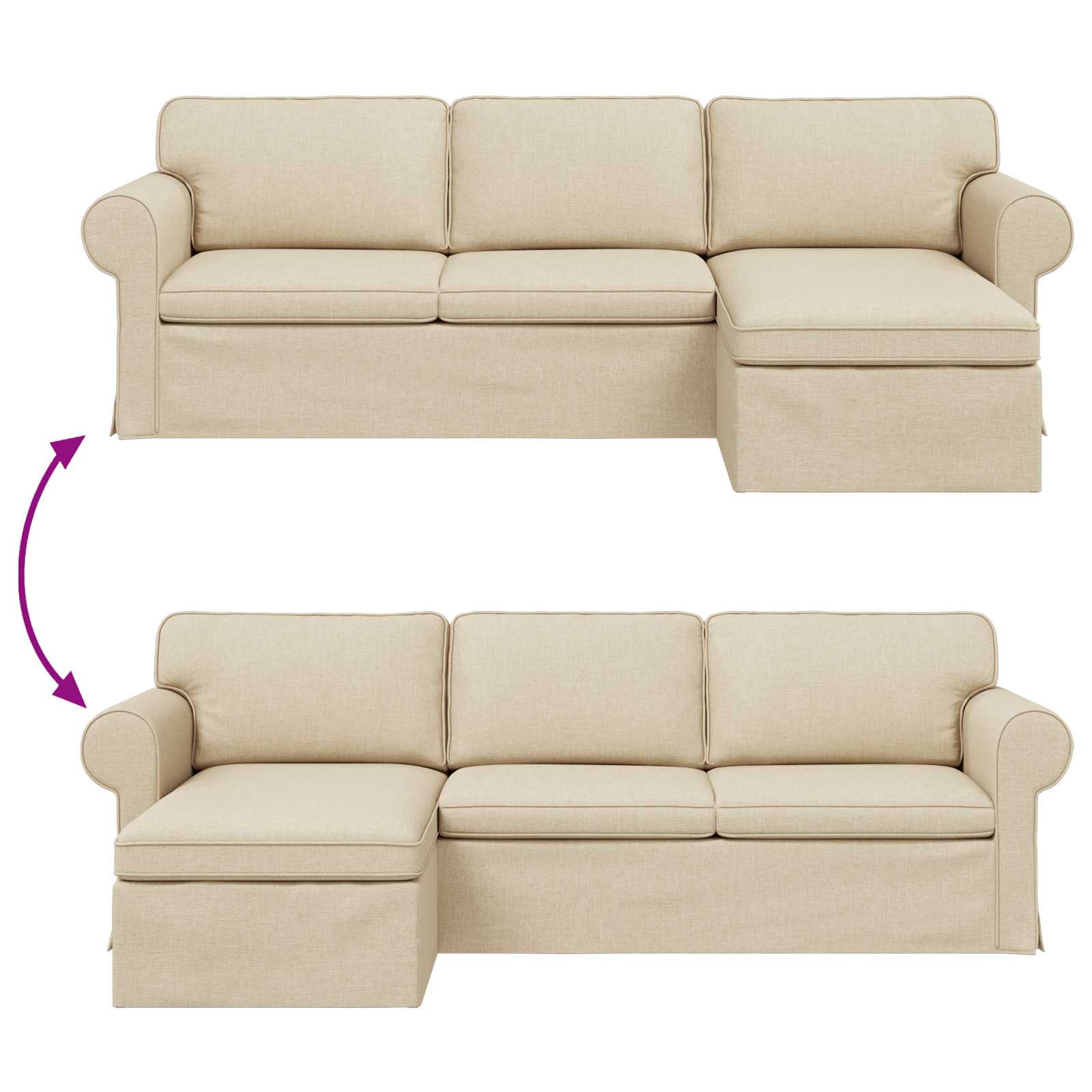 Sofa Krema 245 x 138 x 80 cm tkanina