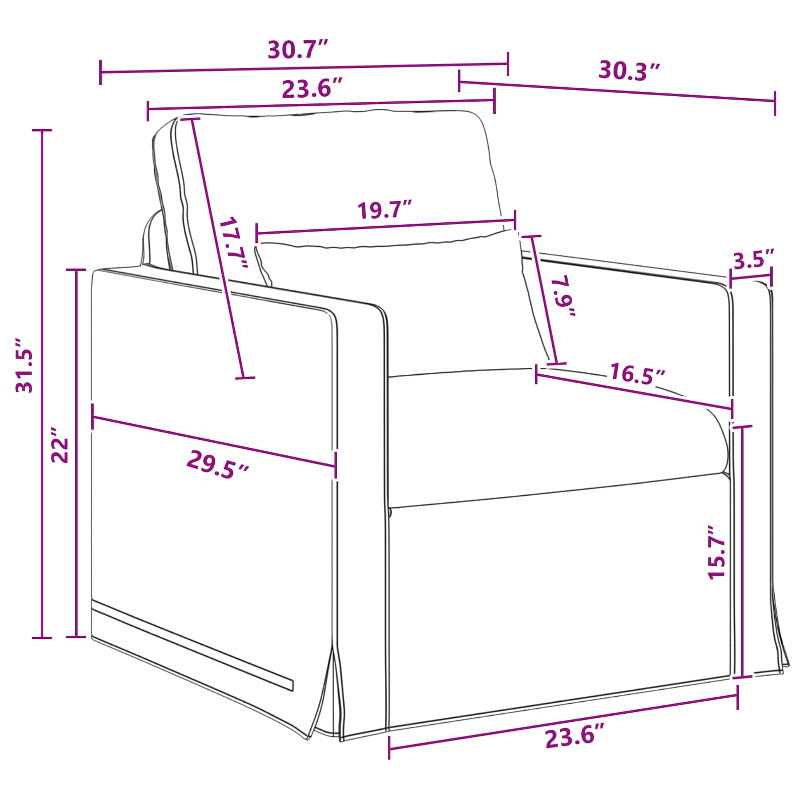 Sofa Tamno siva 78 x 78 x 80 cm tkanina
