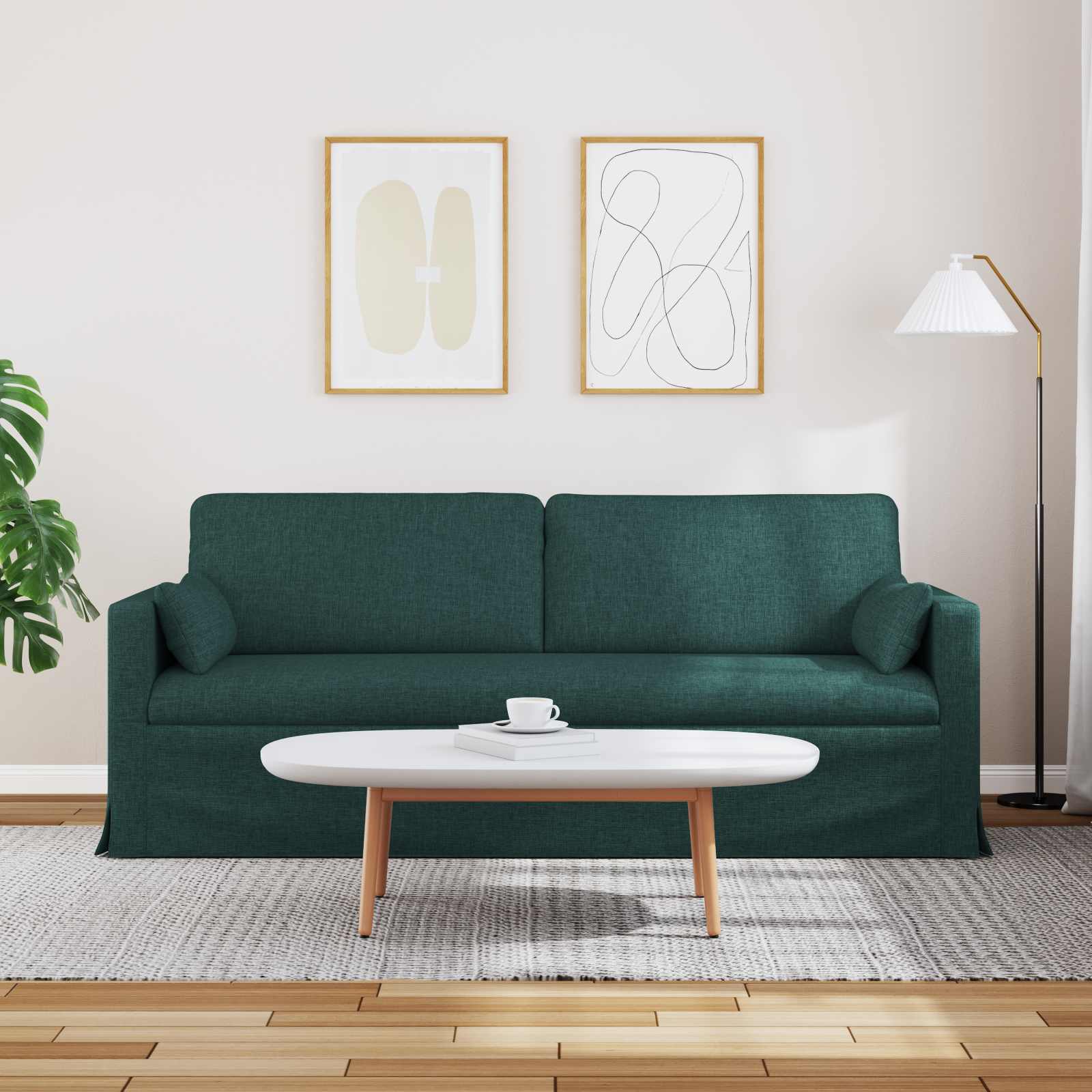 Sofa Tamnozelena 198 x 78 x 80 cm tkanina