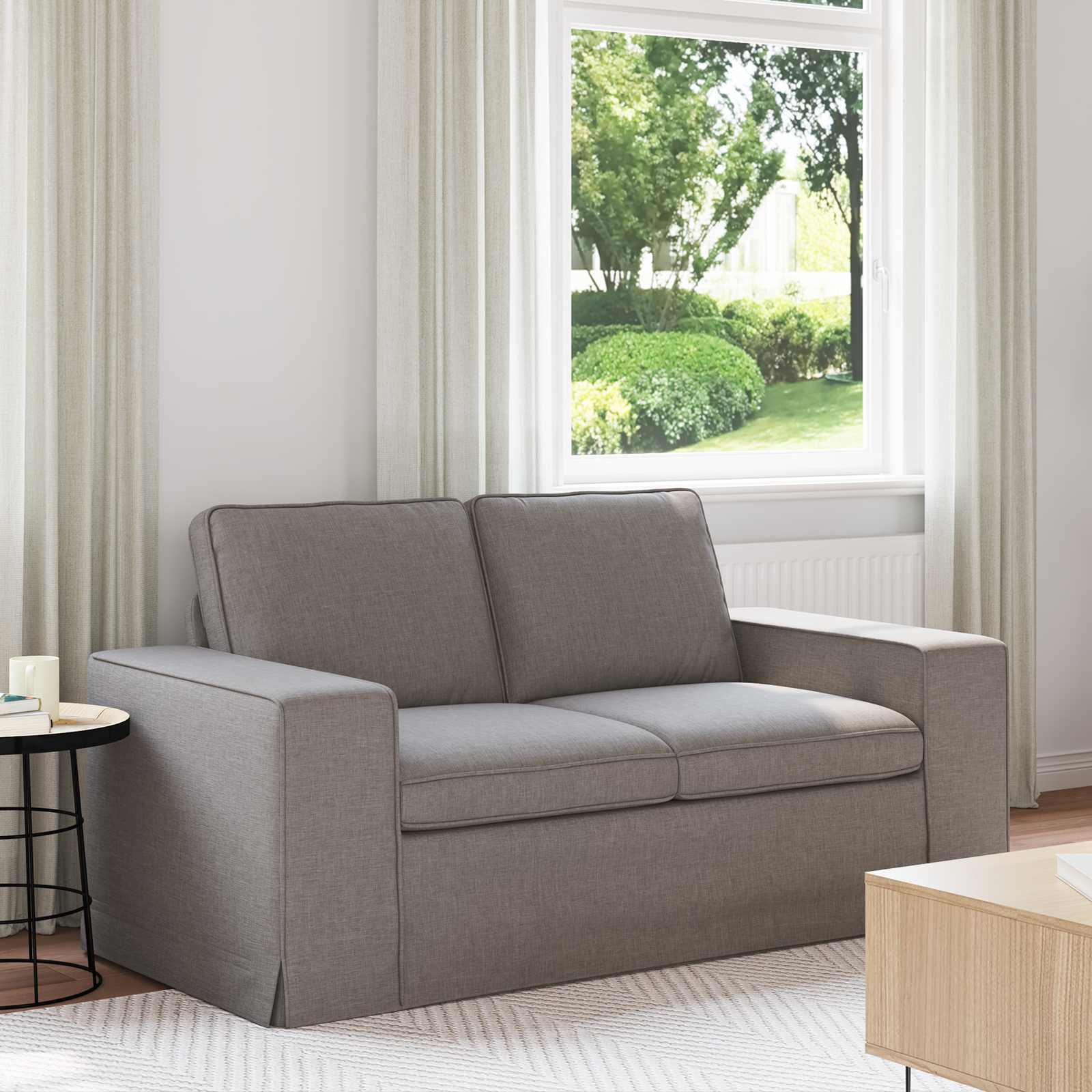 Sofa Sivo-smeđa 162 x 80 x 82 cm tkanina