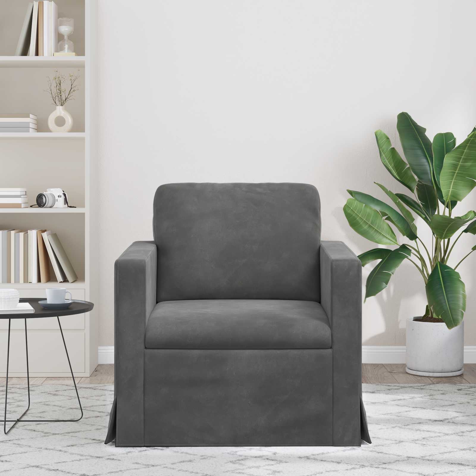 Sofa Tamno siva 78 x 78 x 80 cm Baršun