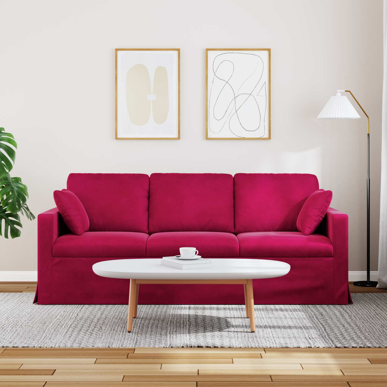 Sofa Vinska crvena 198 x 78 x 80 cm Baršun