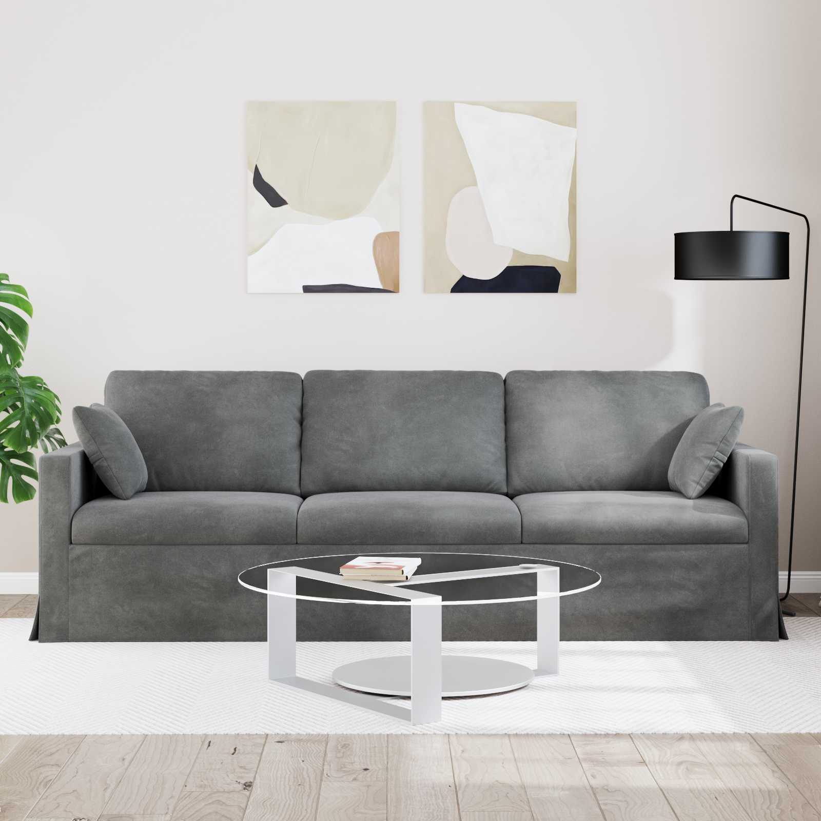 Sofa Tamno siva 228 x 78 x 80 cm Baršun