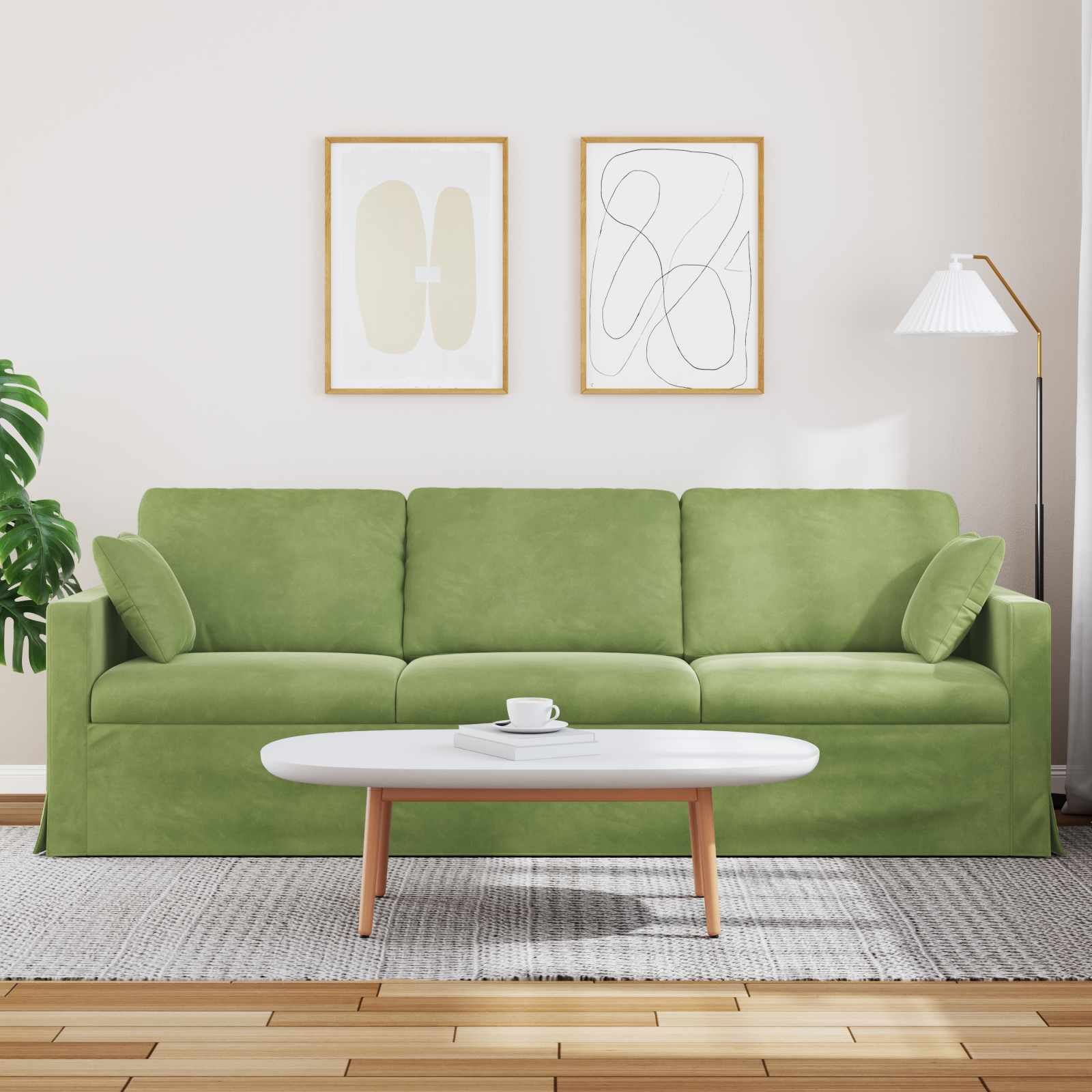 Sofa Svijetlo zelena 228 x 78 x 80 cm Baršun