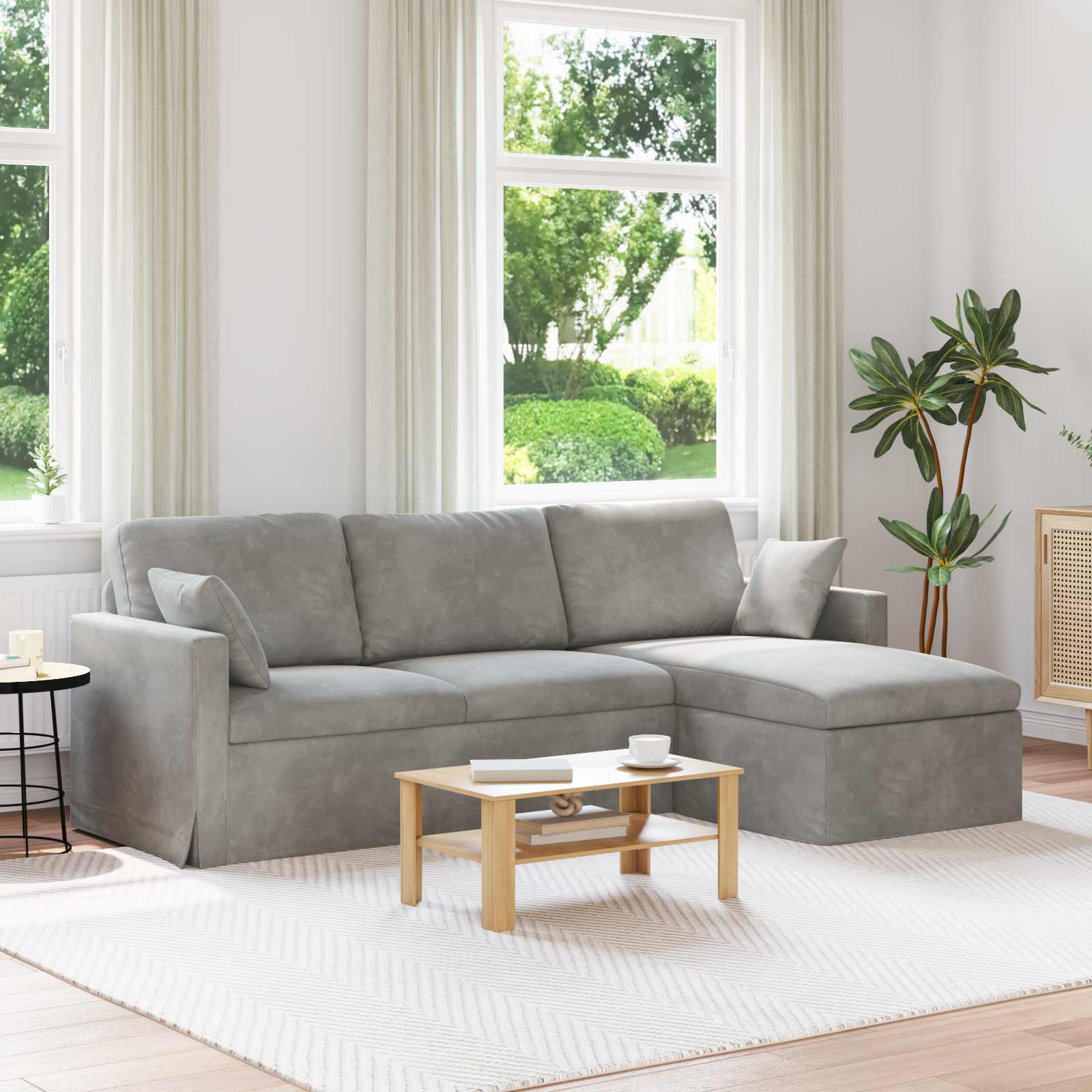 Sofa Svijetlo siva 228 x 134 x 80 cm Baršun