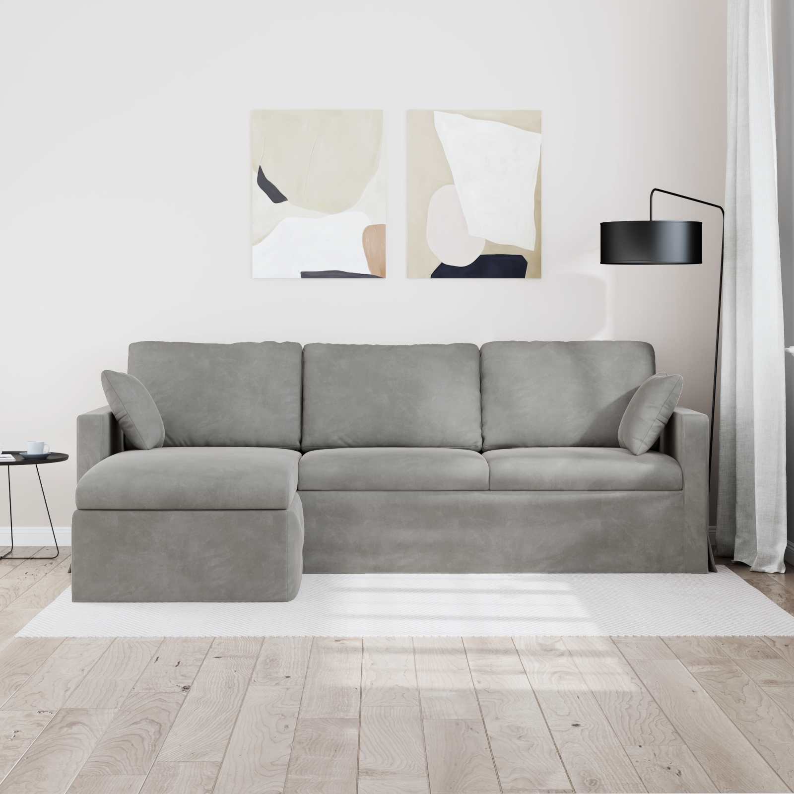 Sofa Svijetlo siva 228 x 134 x 80 cm Baršun