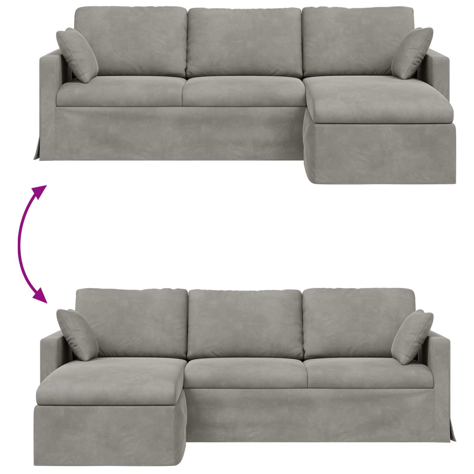 Sofa Svijetlo siva 228 x 134 x 80 cm Baršun