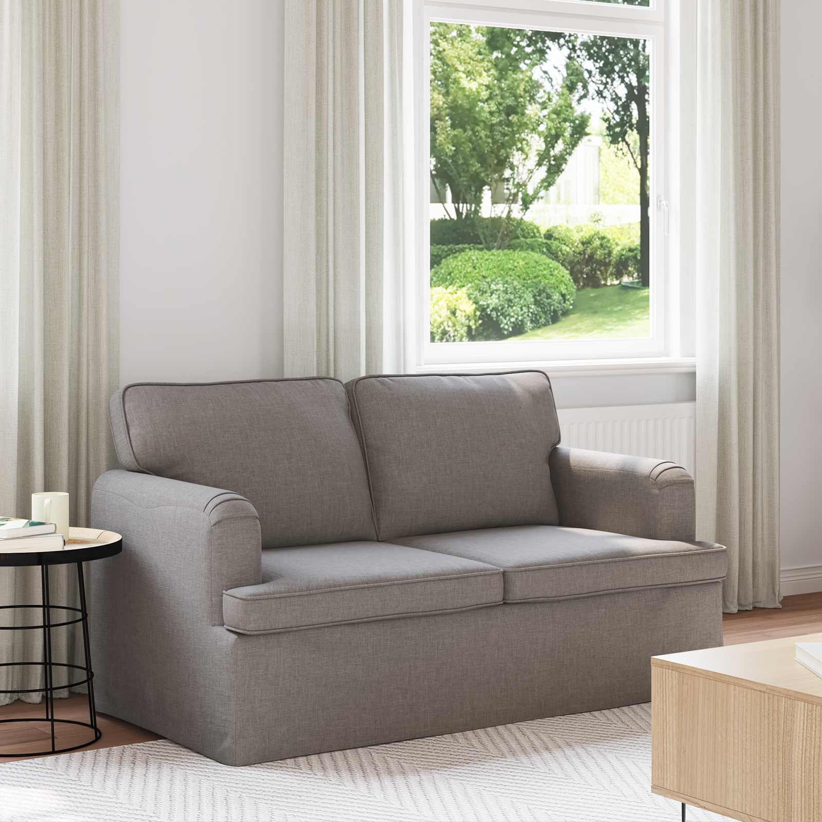 Sofa Sivo-smeđa 144 x 80 x 85 cm tkanina