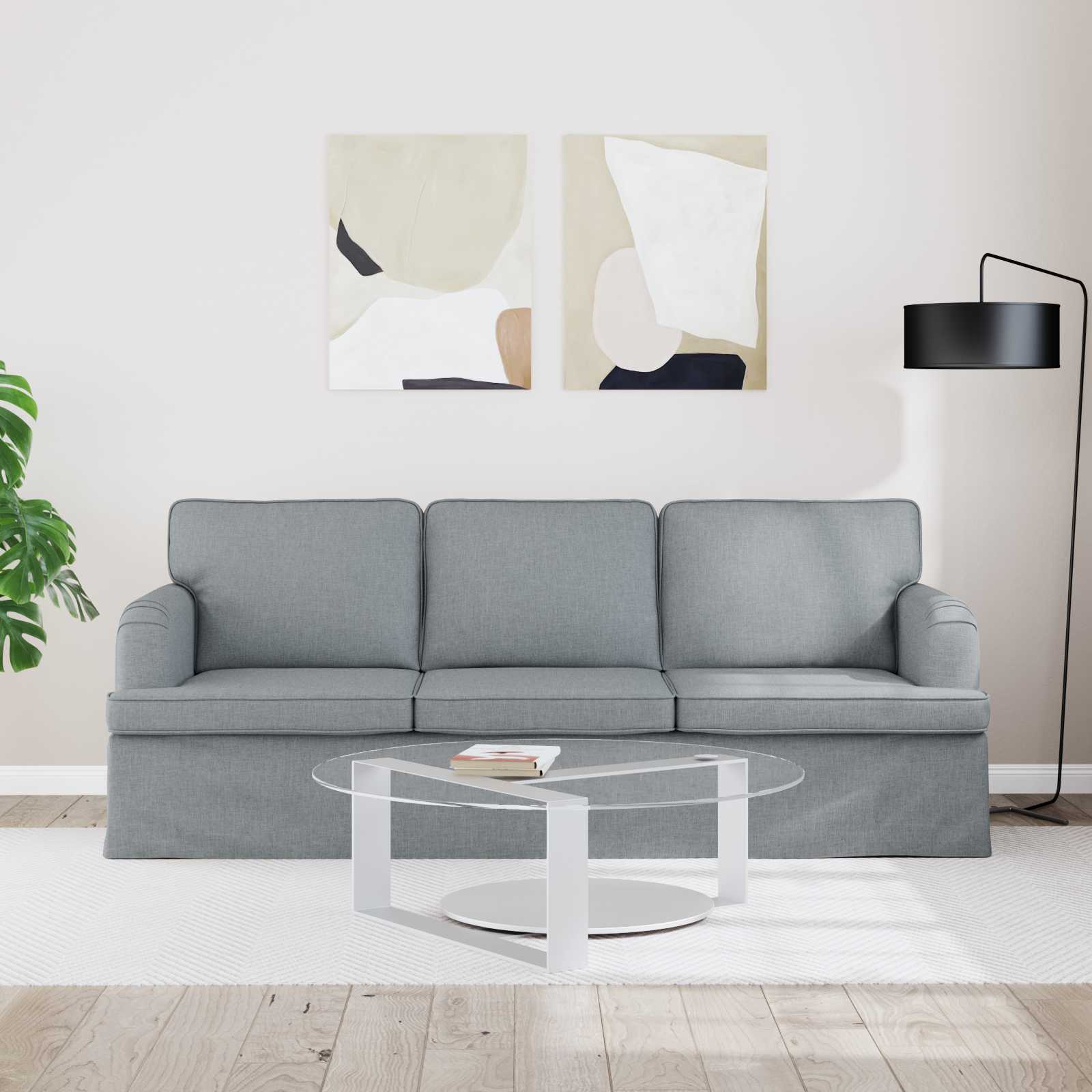Sofa Svijetlo siva 201 x 80 x 85 cm tkanina
