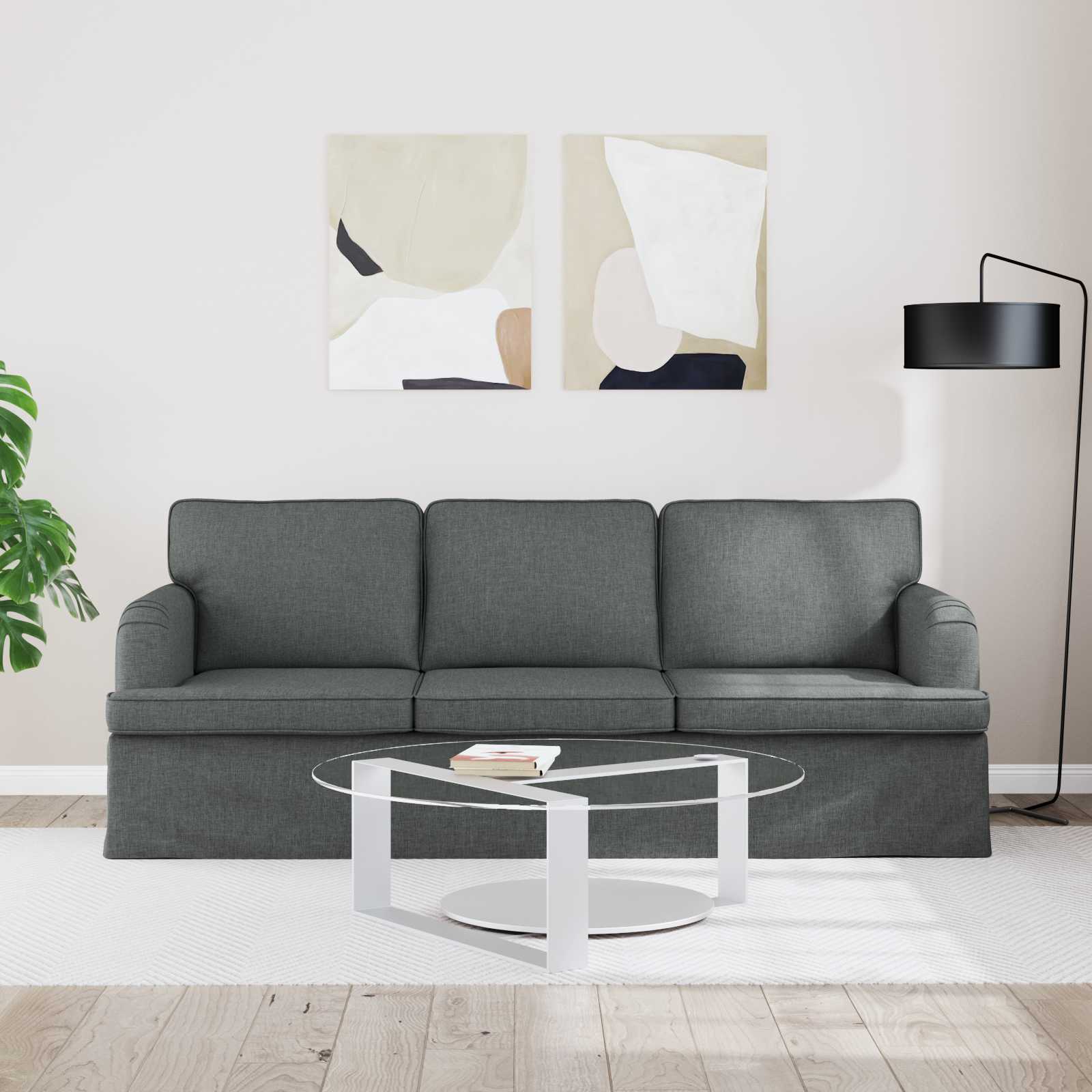 Sofa Tamno siva 201 x 80 x 85 cm tkanina