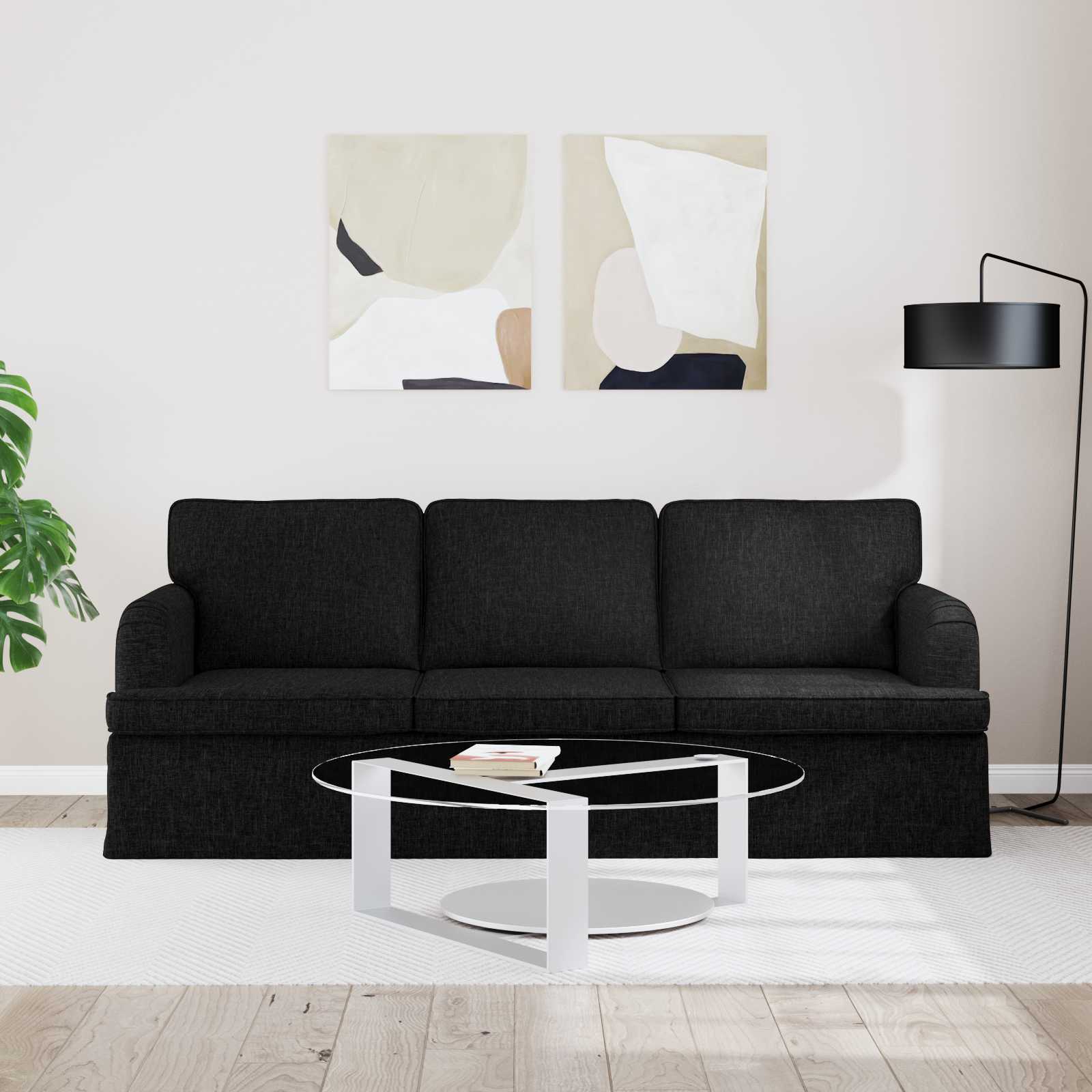 Sofa Crna 201 x 80 x 85 cm tkanina