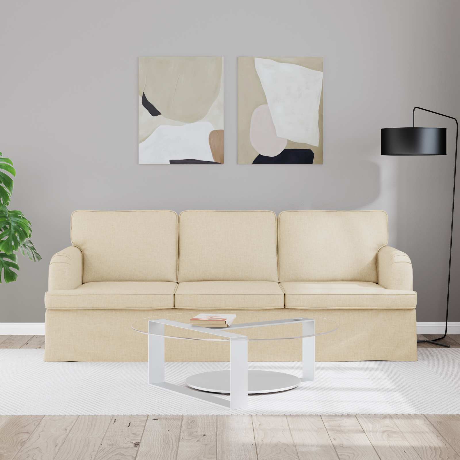 Sofa Krema 201 x 80 x 85 cm tkanina