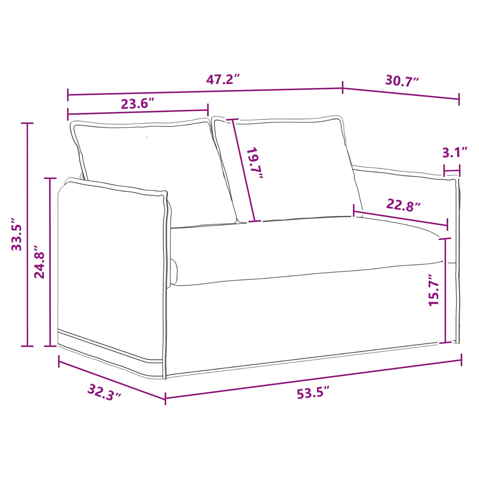 Sofa Tamno siva 136 x 82 x 85 cm tkanina