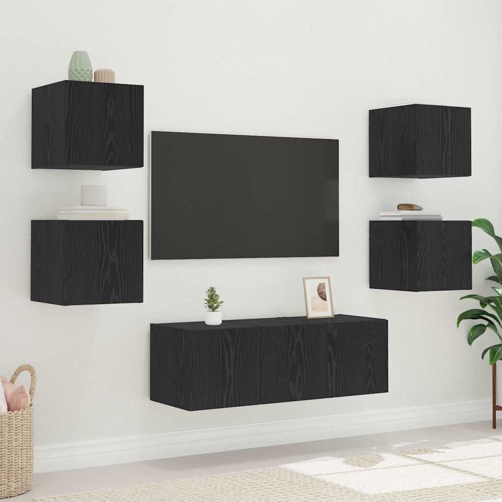 TV zidni ormar Crni hrast 30,5 x 35 x 30 cm Konstruirano drvo