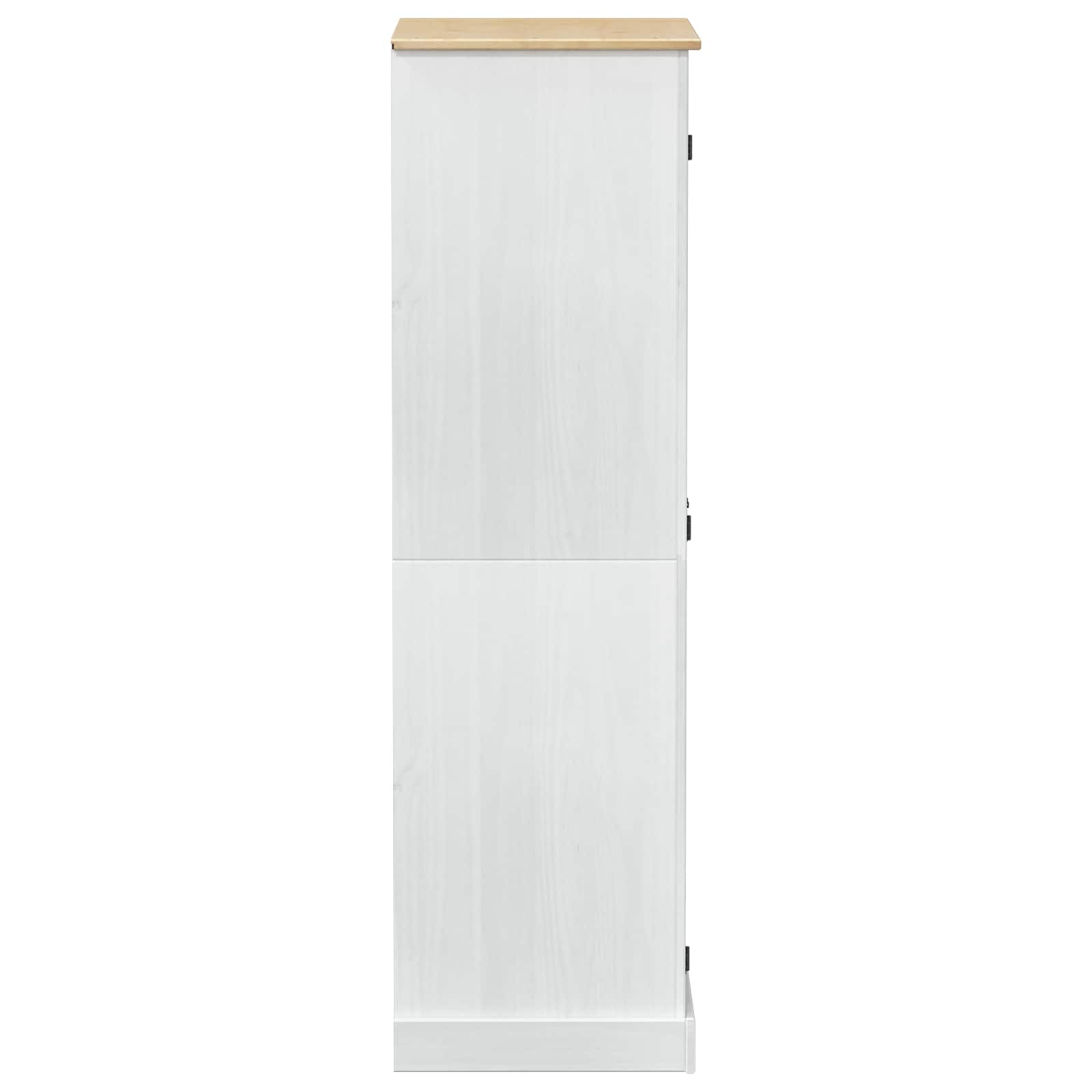 Ormari s policom Bijelo 76 x 50 x 170 cm Čvrsto borovo drvo
