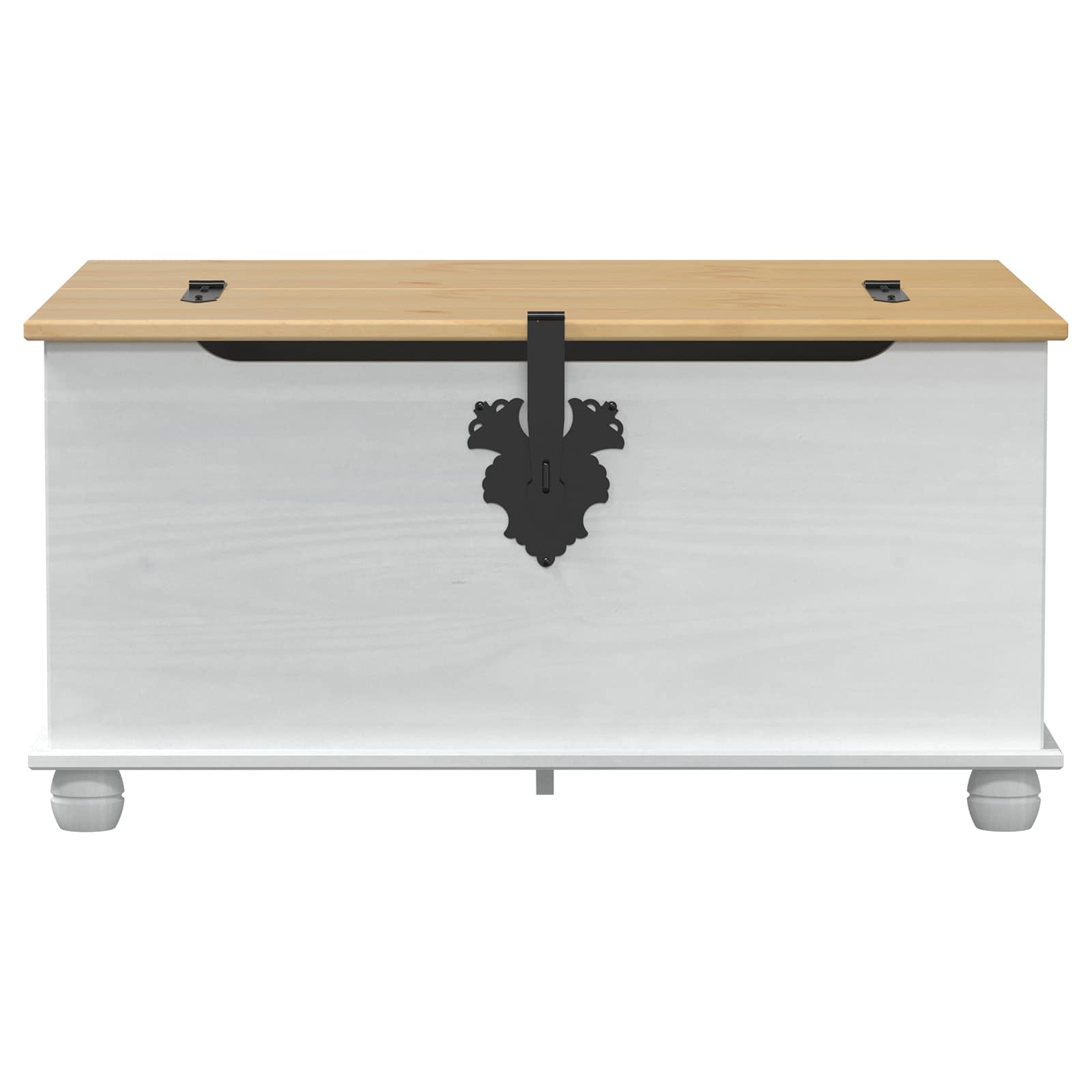 storage box s ladicama Bijelo 90 x78 x 45 cm Čvrsto borovo drvo