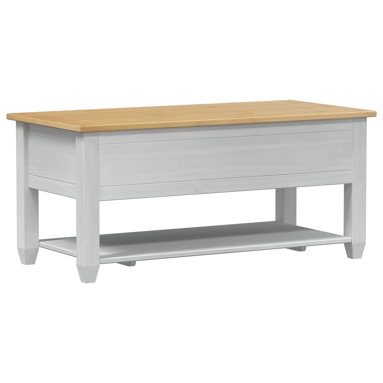 Kava Stol s ladicama Bijela 100 x 48 x 45 cm Masivna borovina