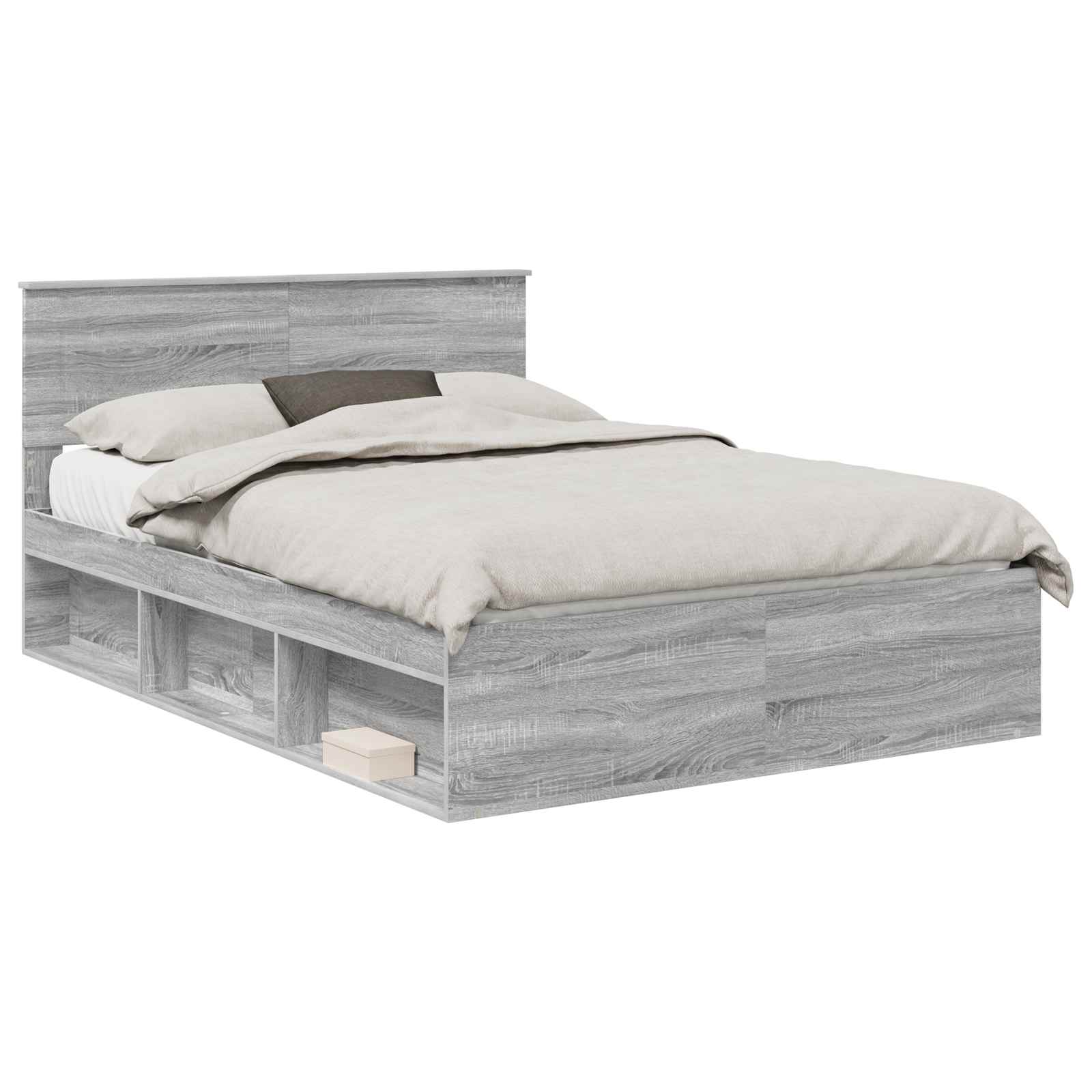 Krevetna konstrukcija s uzglavljem Siva Sonoma 150 x 200 cm