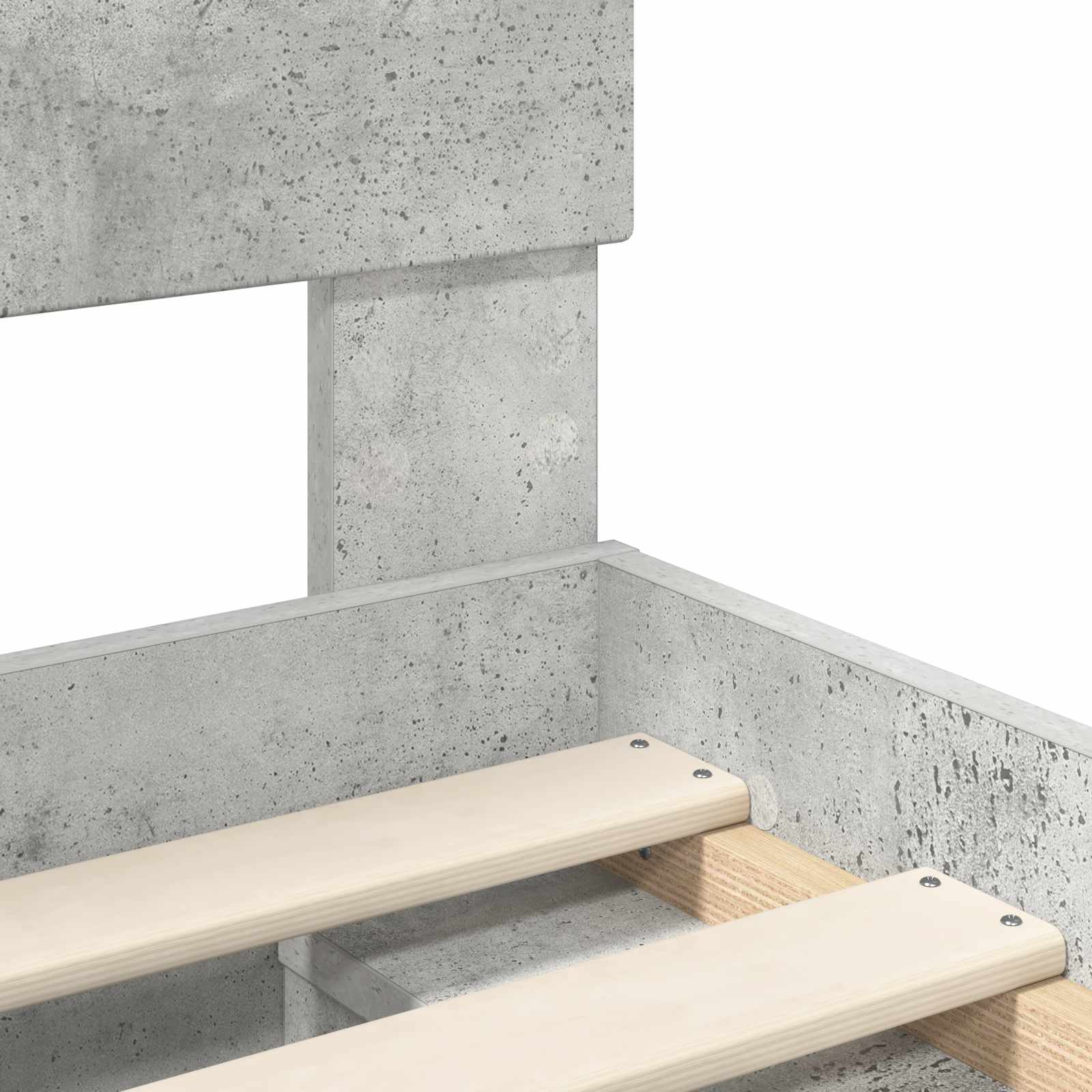 Krevetna konstrukcija Beton 120 x 190 cm Konstruirano drvo