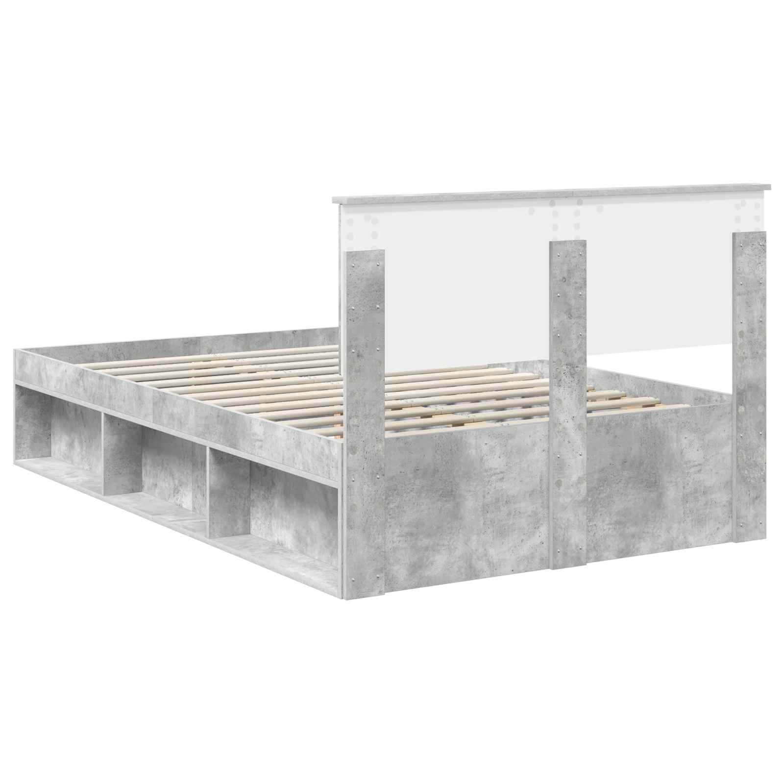 Krevetna konstrukcija Beton 120 x 190 cm Konstruirano drvo