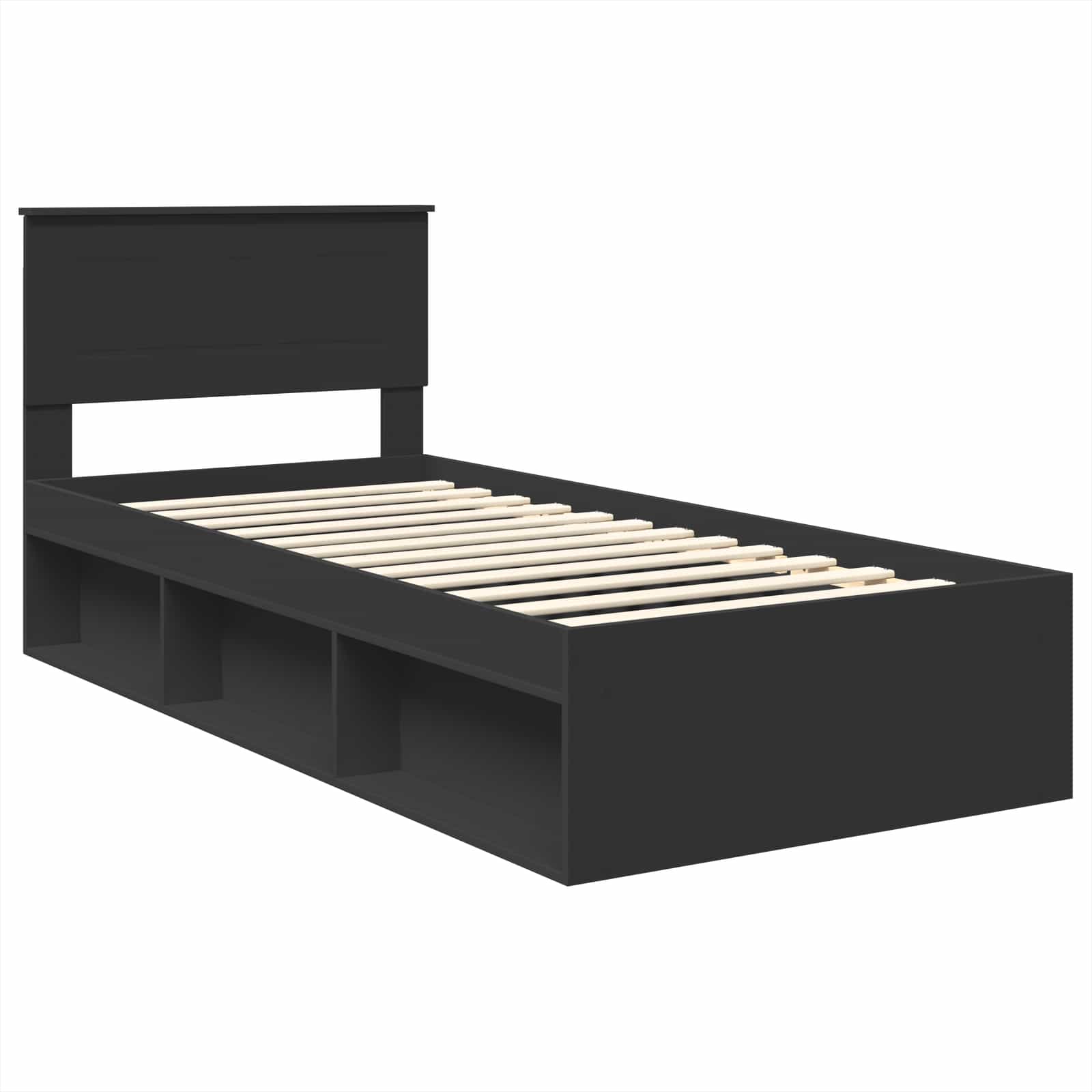 Krevetna konstrukcija Crna 100 x 200 cm Konstruirano drvo