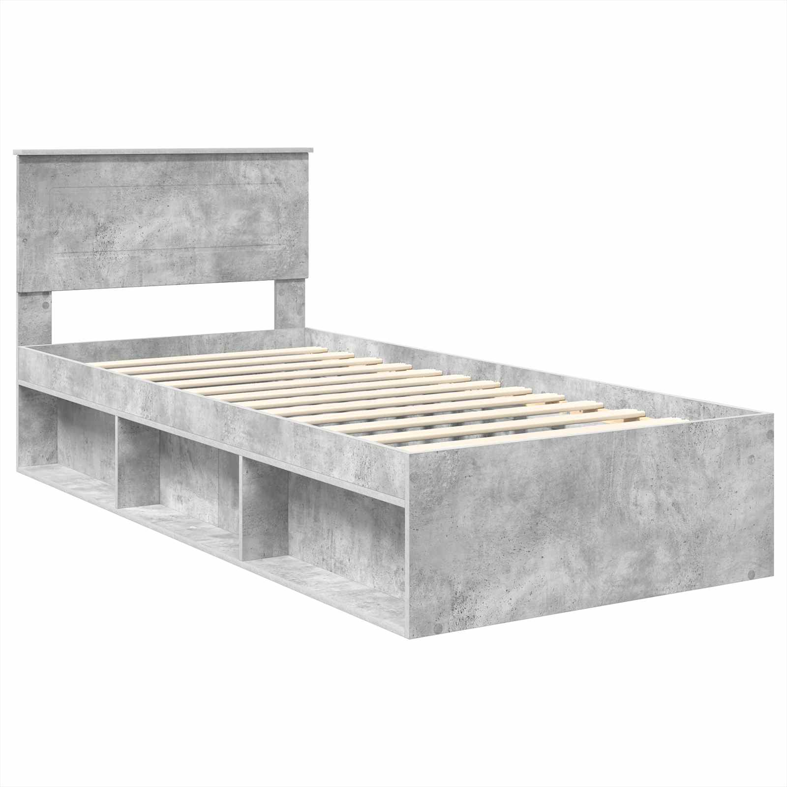 Krevetna konstrukcija s uzglavljem Betonska siva 100 x 200 cm