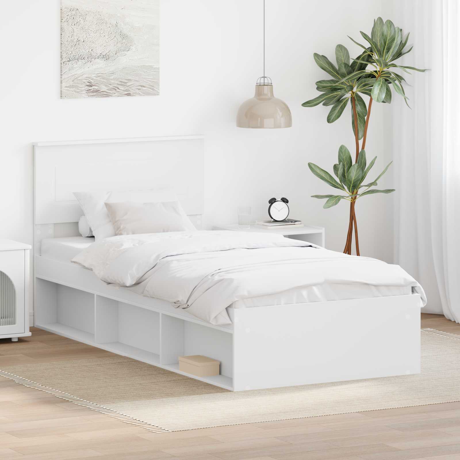 Krevetna konstrukcija Bijelo 90 x 190 cm Konstruirano drvo