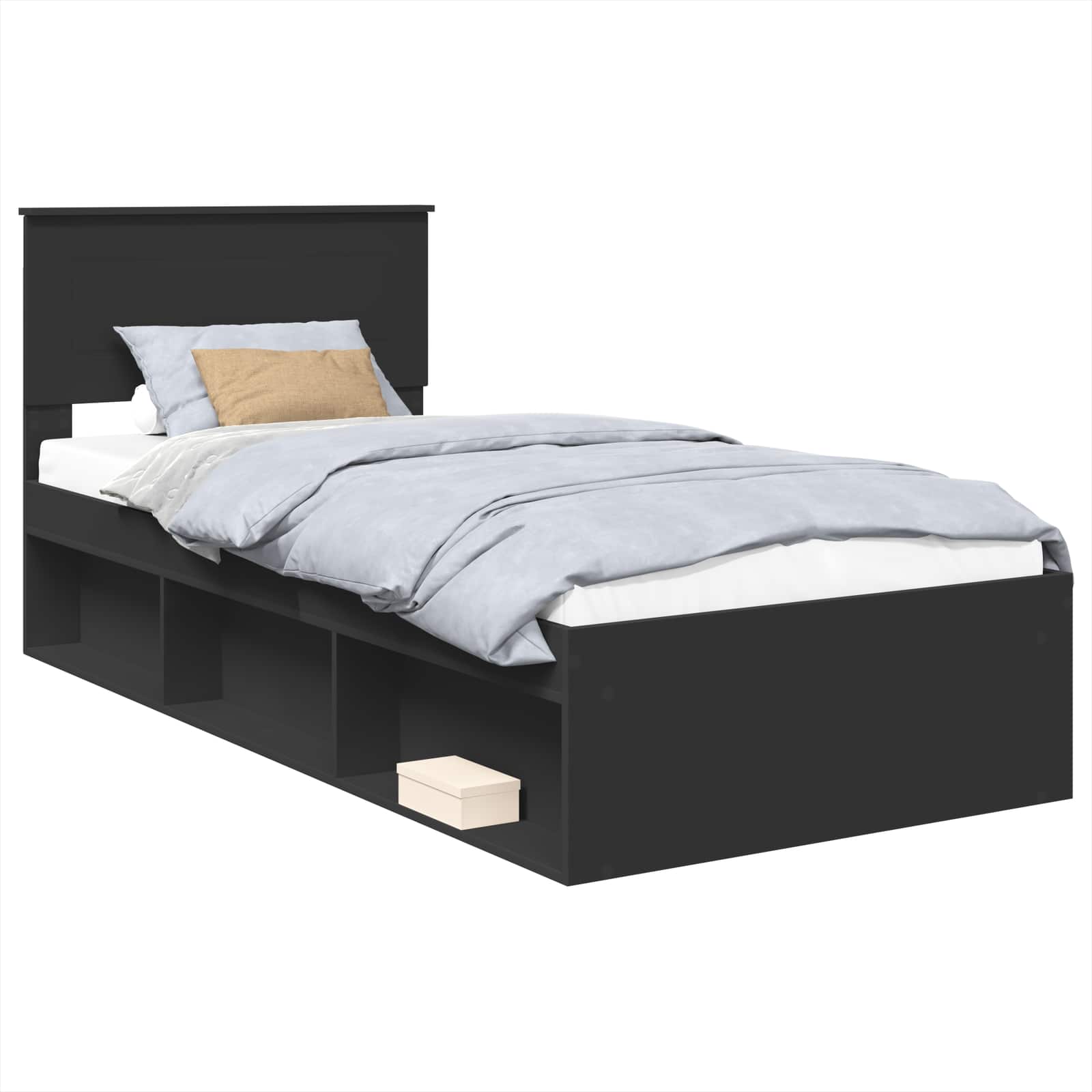 Krevetna konstrukcija Crna 75 x 190 cm Konstruirano drvo