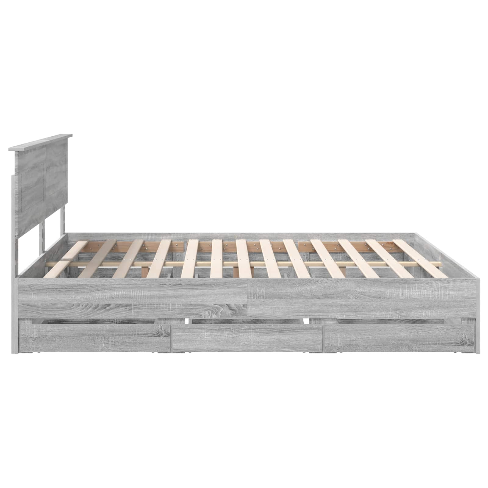 Krevetna konstrukcija Siva Sonoma 200 x 200 cm Inženjersko Drvo