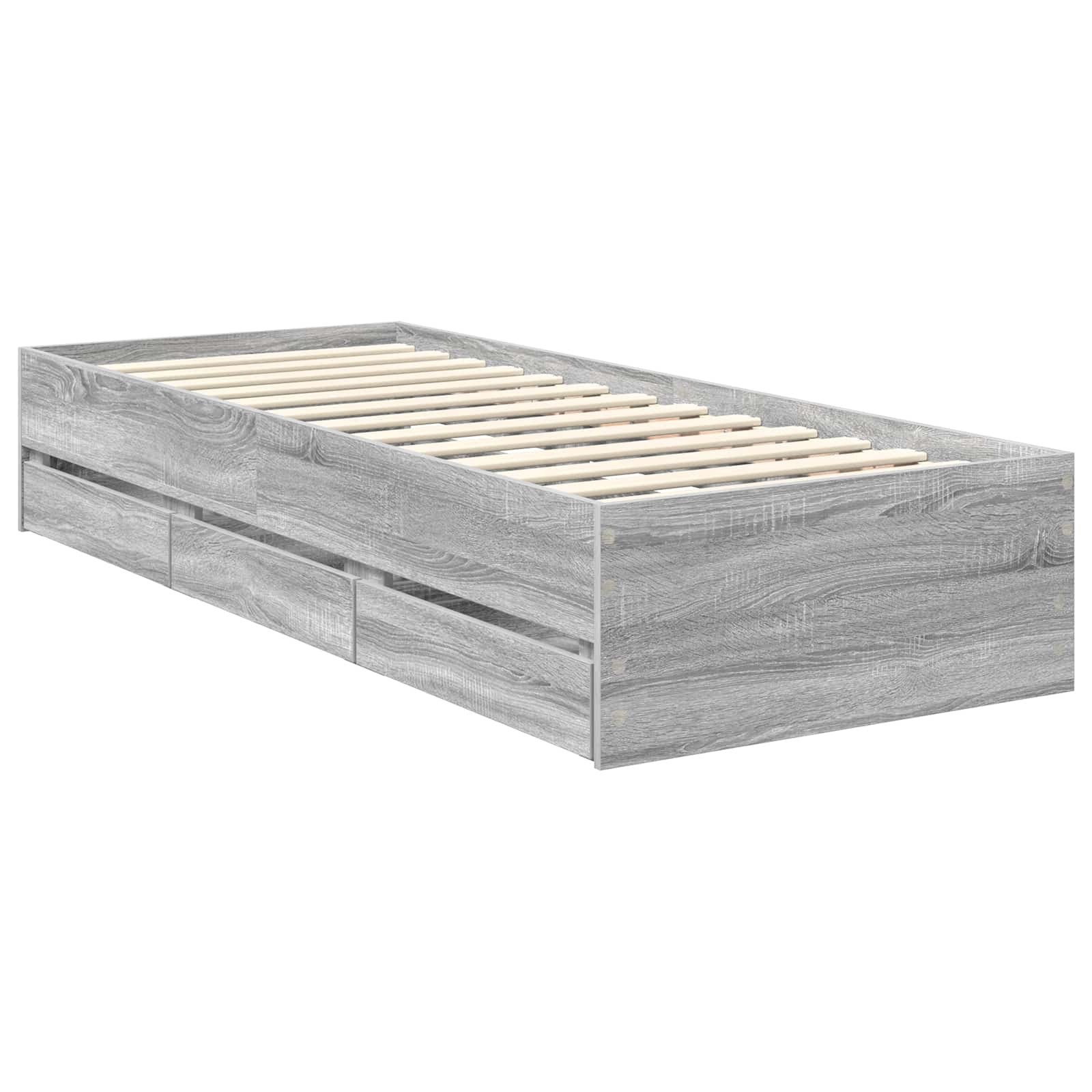 Krevetna konstrukcija Siva Sonoma 75 x 190 cm Inženjersko Drvo