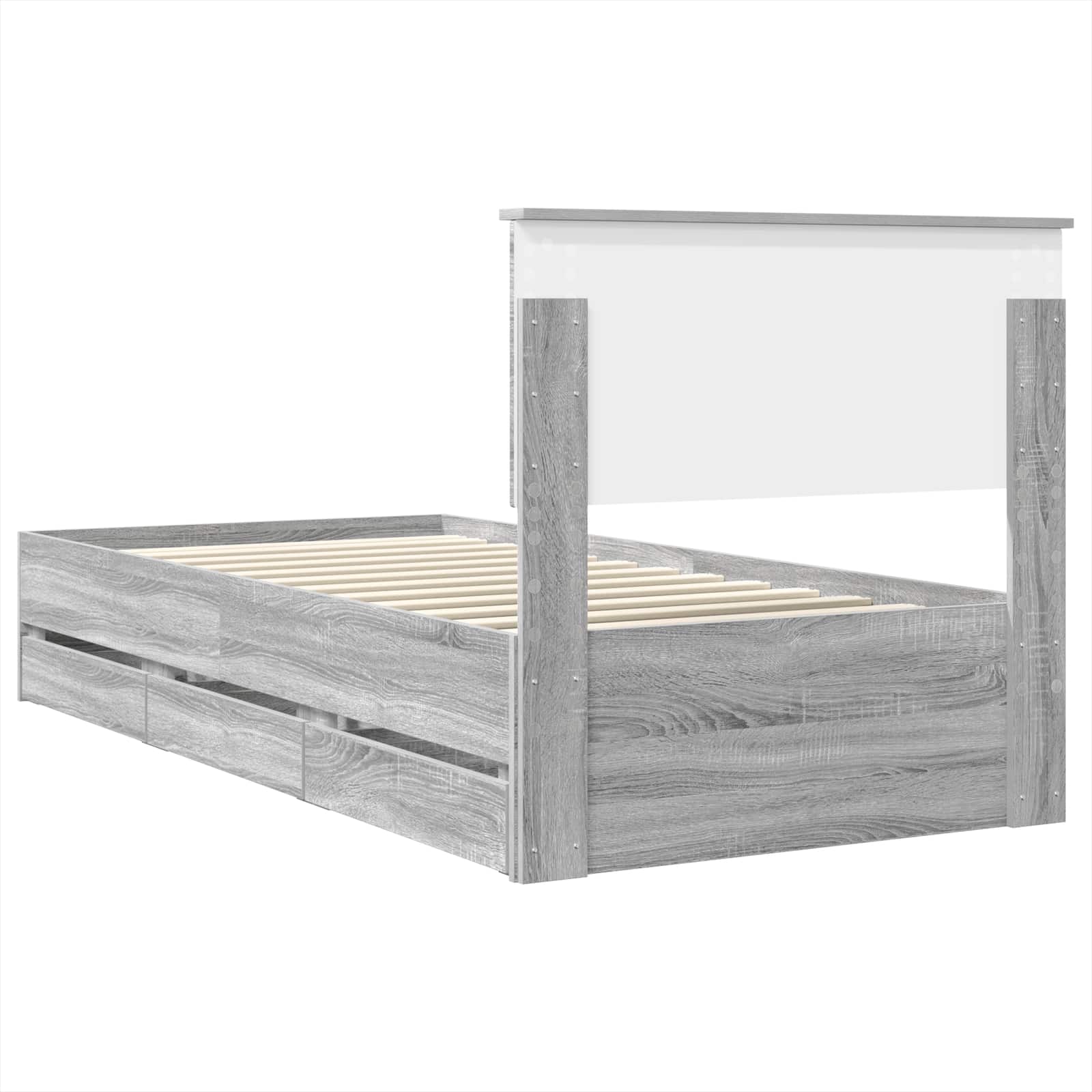 Krevetna konstrukcija Siva Sonoma 75 x 190 cm Inženjersko Drvo